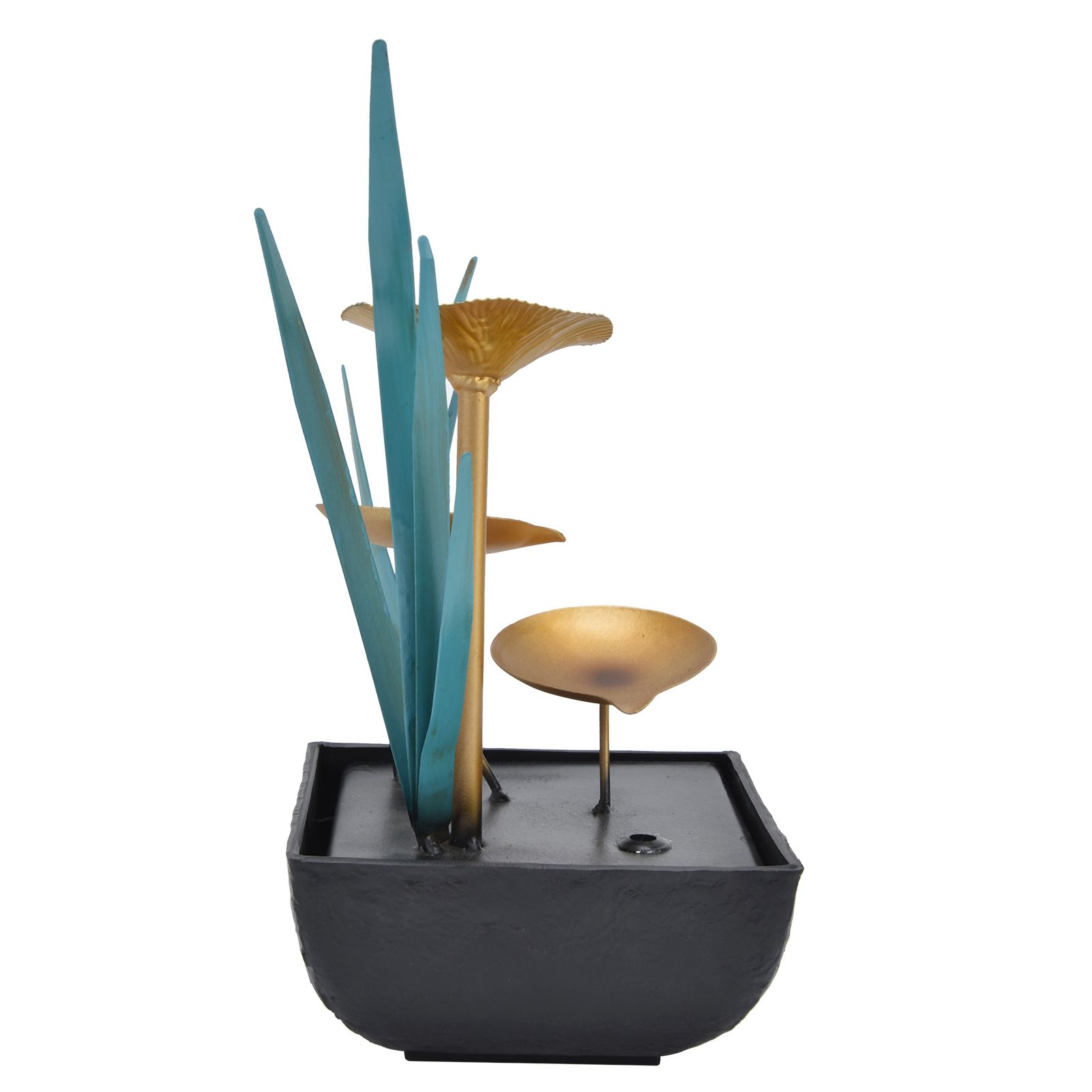 Tabletop Fountain LED Lights No Noise Compact Lightweight Classic Indoor Waterfall for Decorating Home Office(Yellow) AU Plug AC220-240V - Image 3