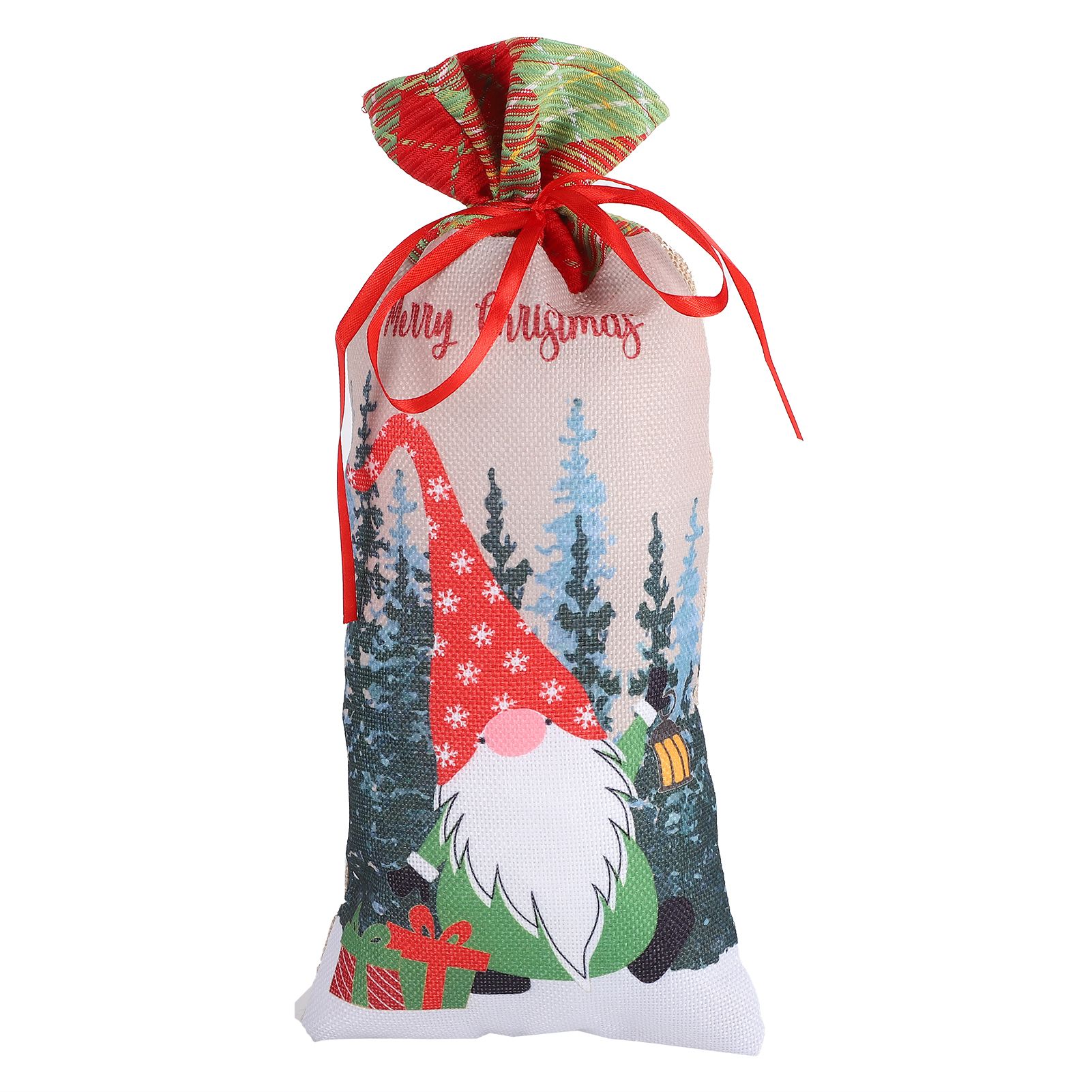 Gift Bag Cute Reusable Durable Christmas Pattern Storage Bag for Party Shopping Mall SupermarketRed Hat - Image 1