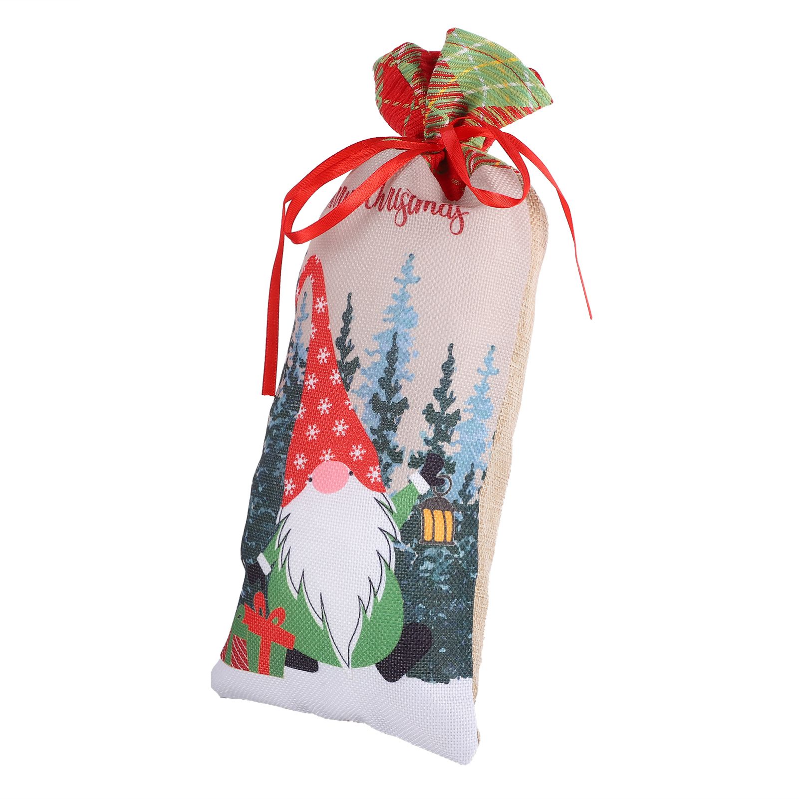 Gift Bag Cute Reusable Durable Christmas Pattern Storage Bag for Party Shopping Mall SupermarketRed Hat - Image 2