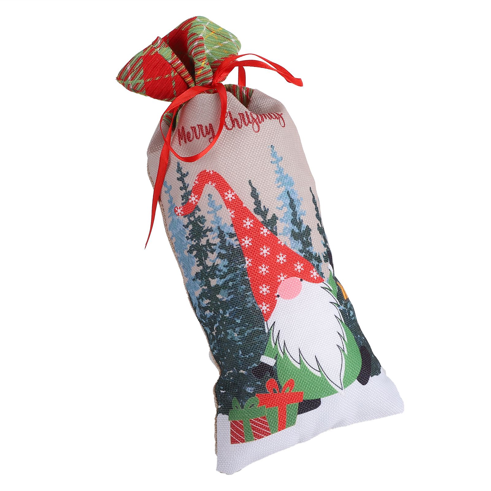 Gift Bag Cute Reusable Durable Christmas Pattern Storage Bag for Party Shopping Mall SupermarketRed Hat - Image 3