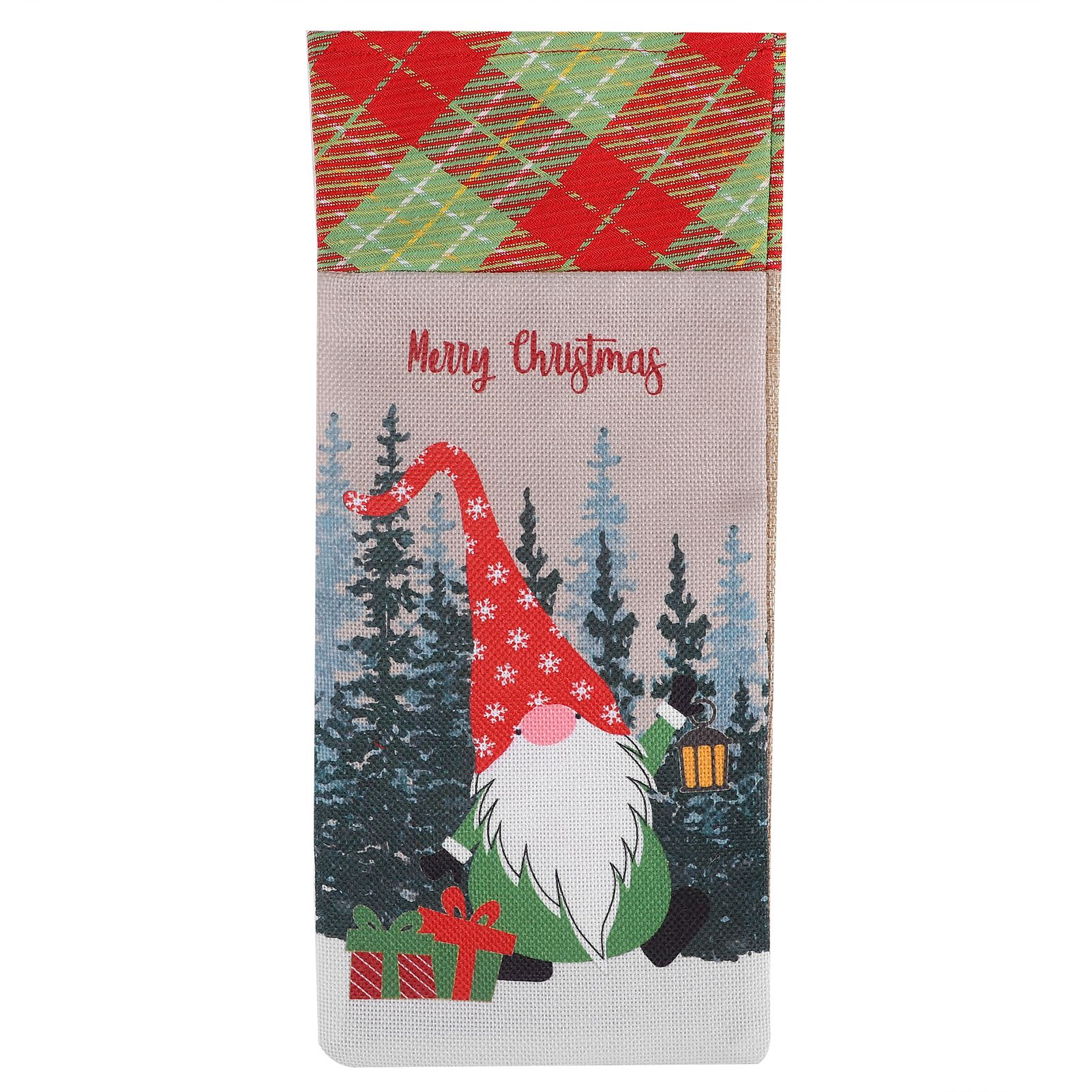 Gift Bag Cute Reusable Durable Christmas Pattern Storage Bag for Party Shopping Mall SupermarketRed Hat - Image 5