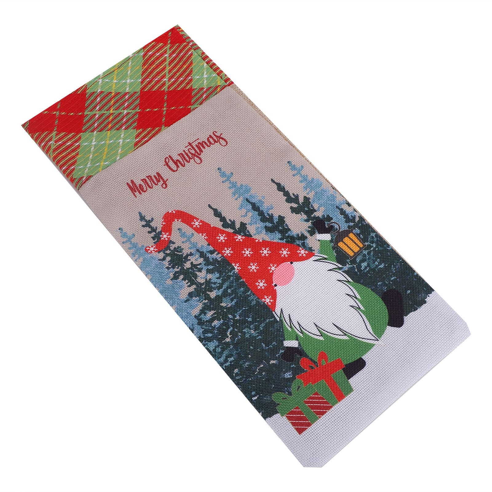 Gift Bag Cute Reusable Durable Christmas Pattern Storage Bag for Party Shopping Mall SupermarketRed Hat - Image 6