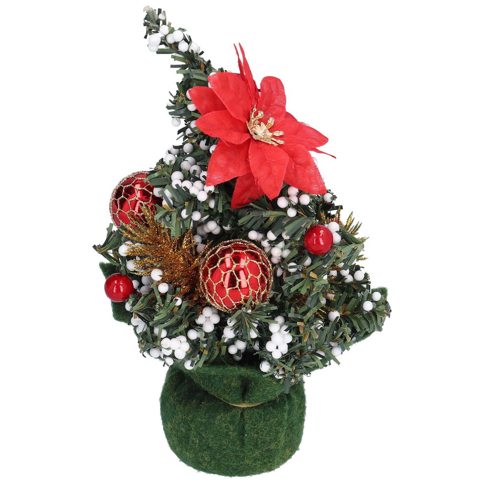Artificial Christmas Tree Mini Exquisite Cute Bright Colors Desktop Innovative Christmas Tree OrnamentsRed - Image 1