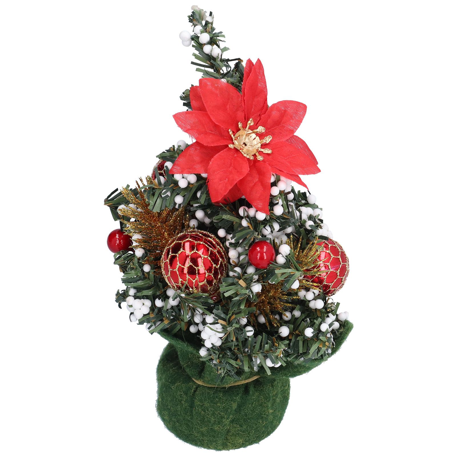 Artificial Christmas Tree Mini Exquisite Cute Bright Colors Desktop Innovative Christmas Tree OrnamentsRed - Image 2