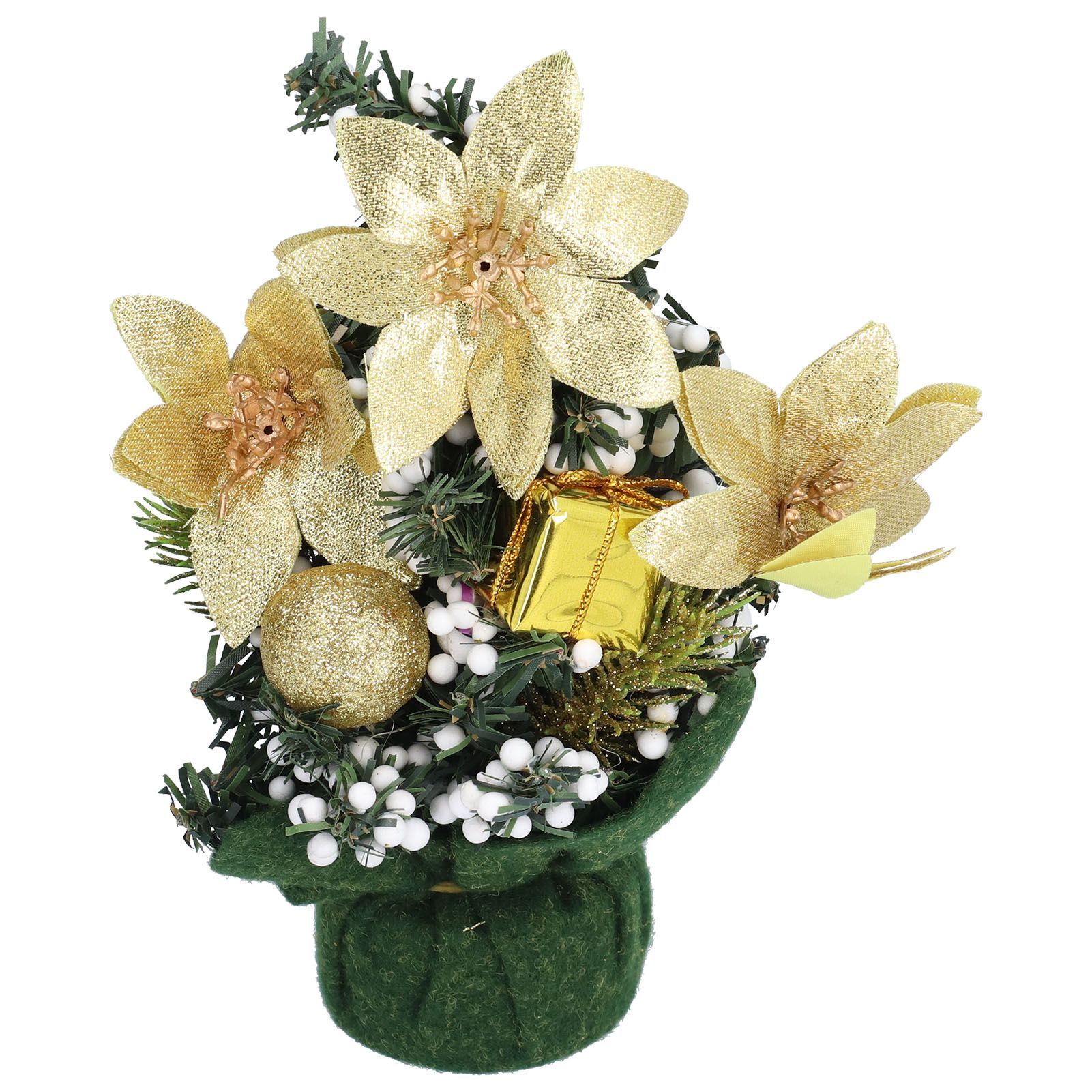 Artificial Christmas Tree Mini Exquisite Cute Bright Colors Desktop Innovative Christmas Tree OrnamentsGold - Image 1