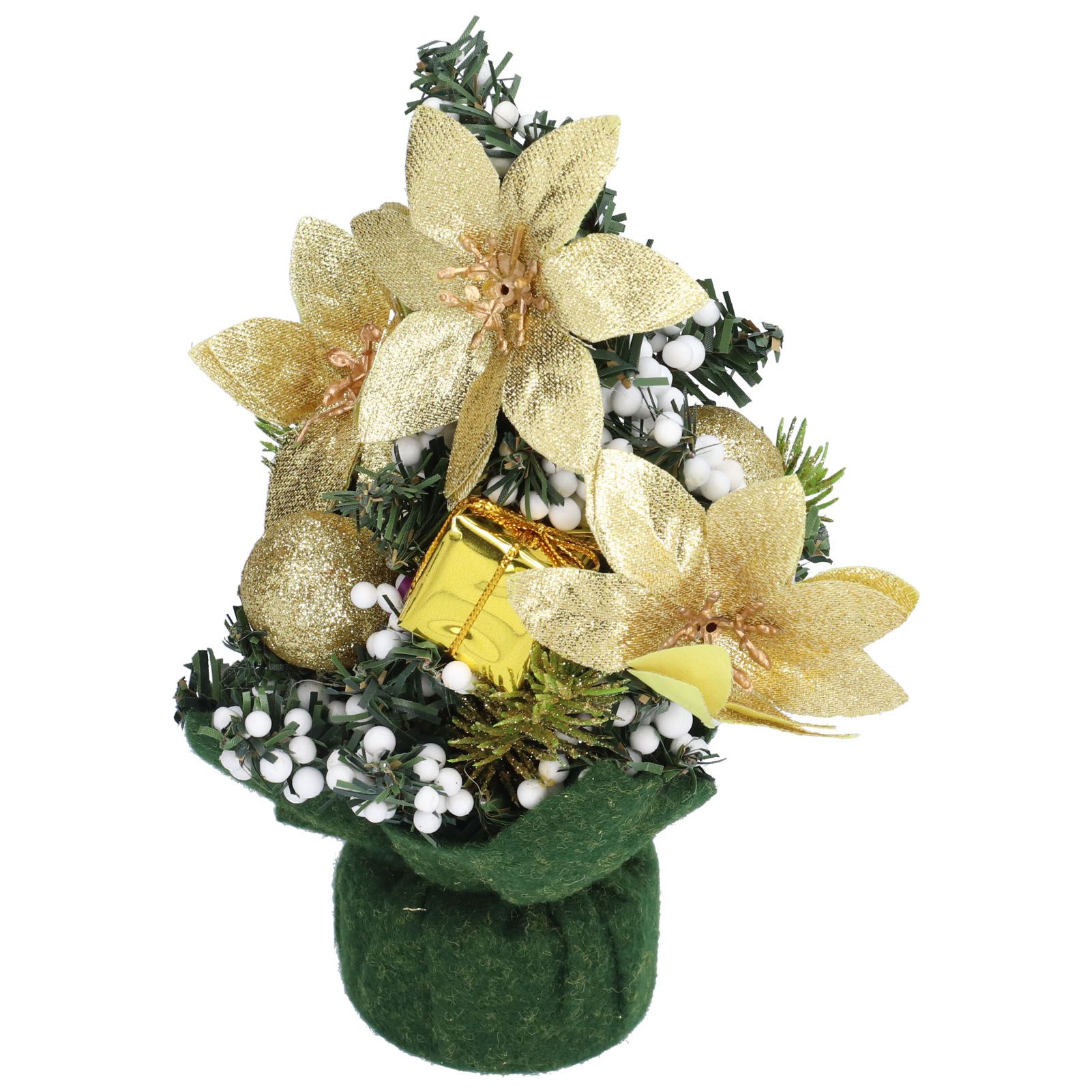 Artificial Christmas Tree Mini Exquisite Cute Bright Colors Desktop Innovative Christmas Tree OrnamentsGold - Image 2