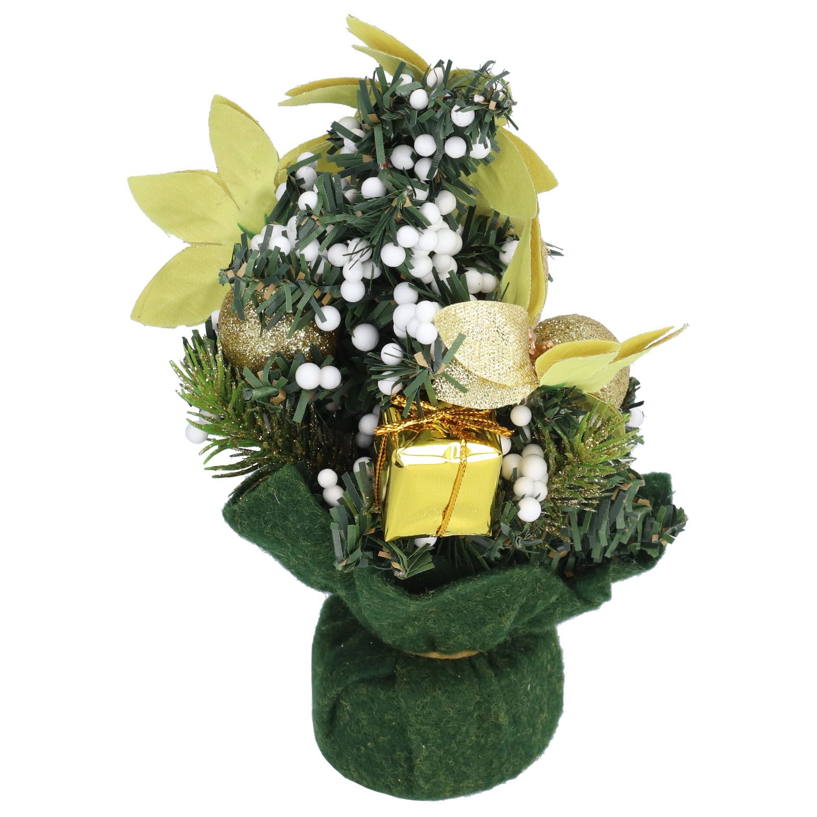 Artificial Christmas Tree Mini Exquisite Cute Bright Colors Desktop Innovative Christmas Tree OrnamentsGold - Image 3