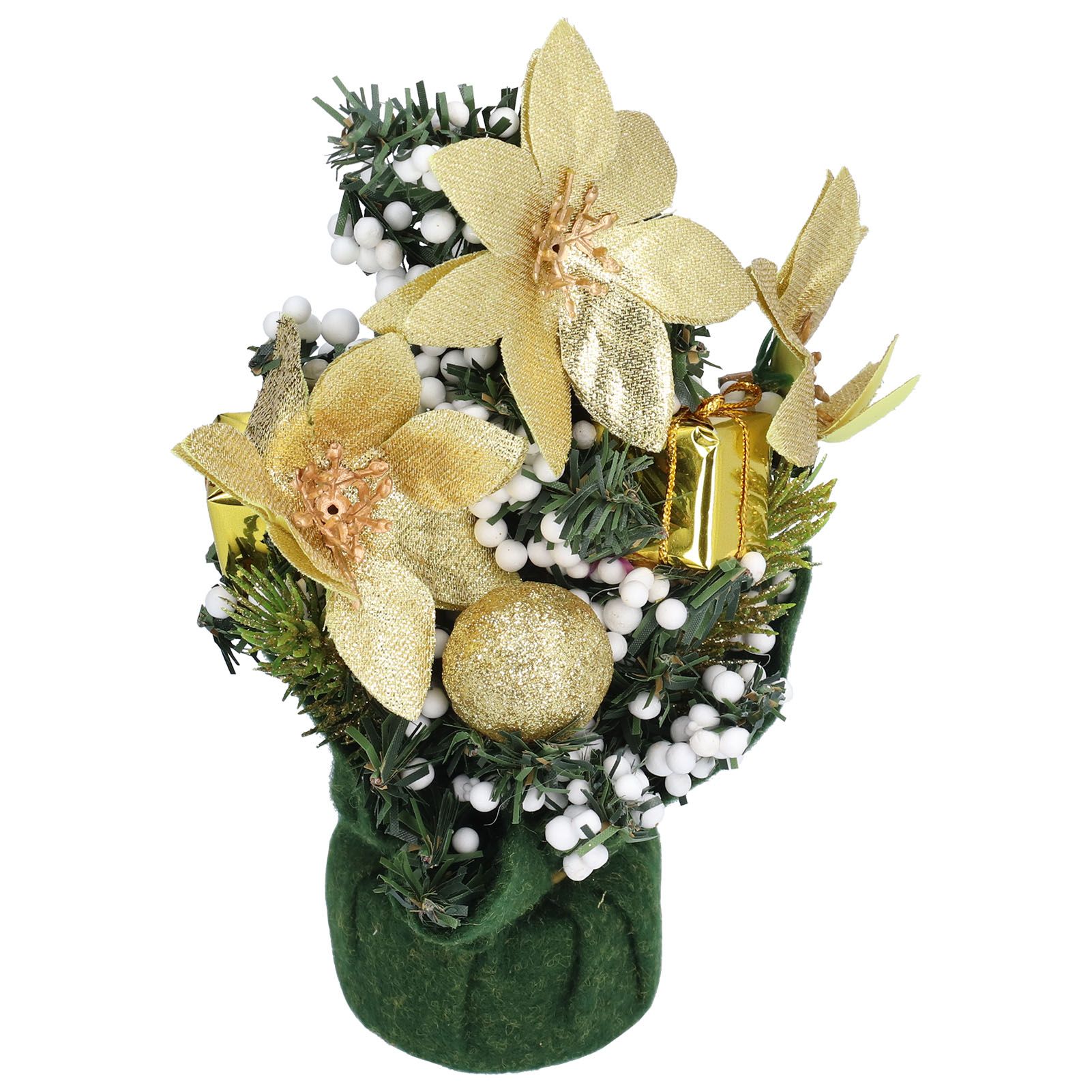 Artificial Christmas Tree Mini Exquisite Cute Bright Colors Desktop Innovative Christmas Tree OrnamentsGold - Image 4