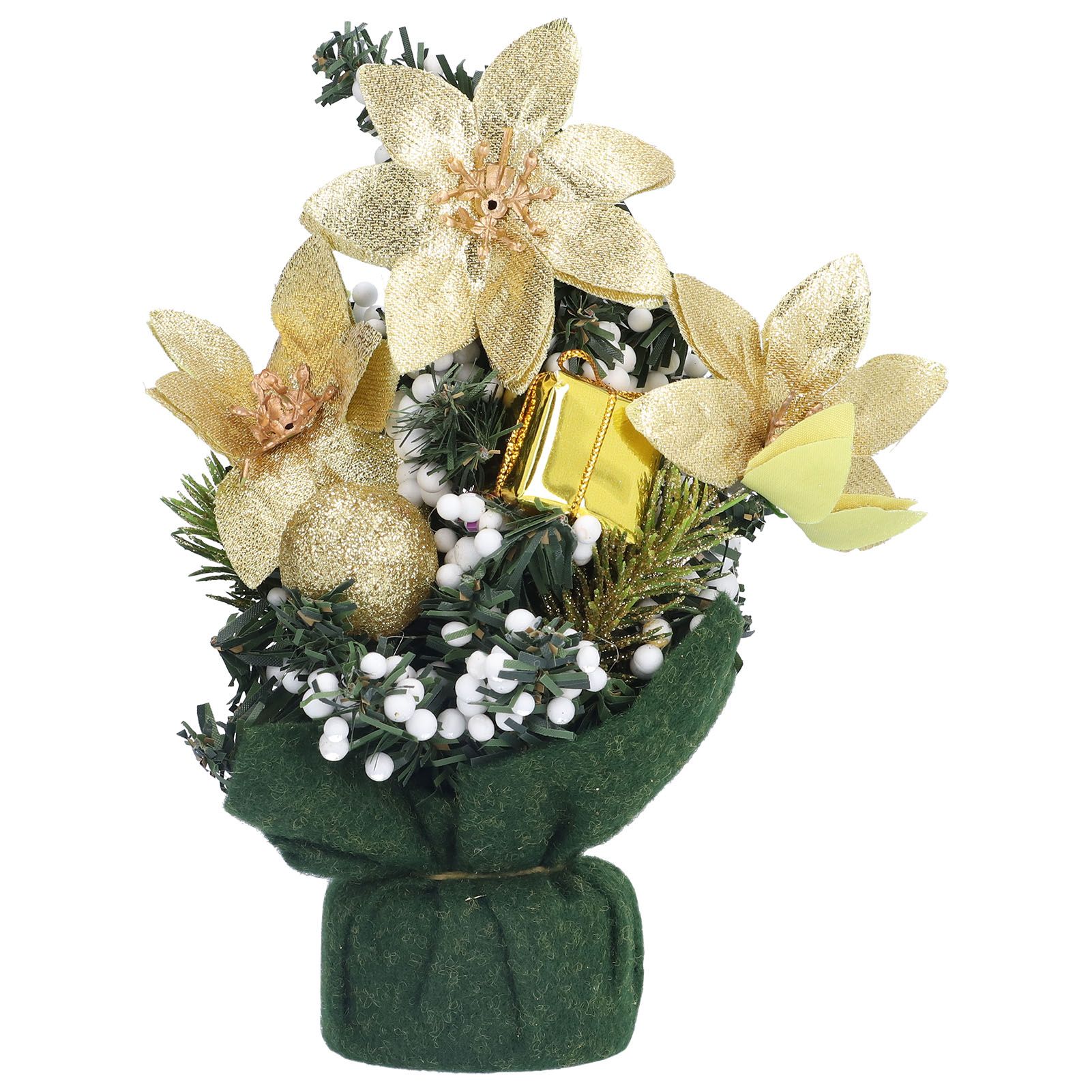 Artificial Christmas Tree Mini Exquisite Cute Bright Colors Desktop Innovative Christmas Tree OrnamentsGold - Image 5