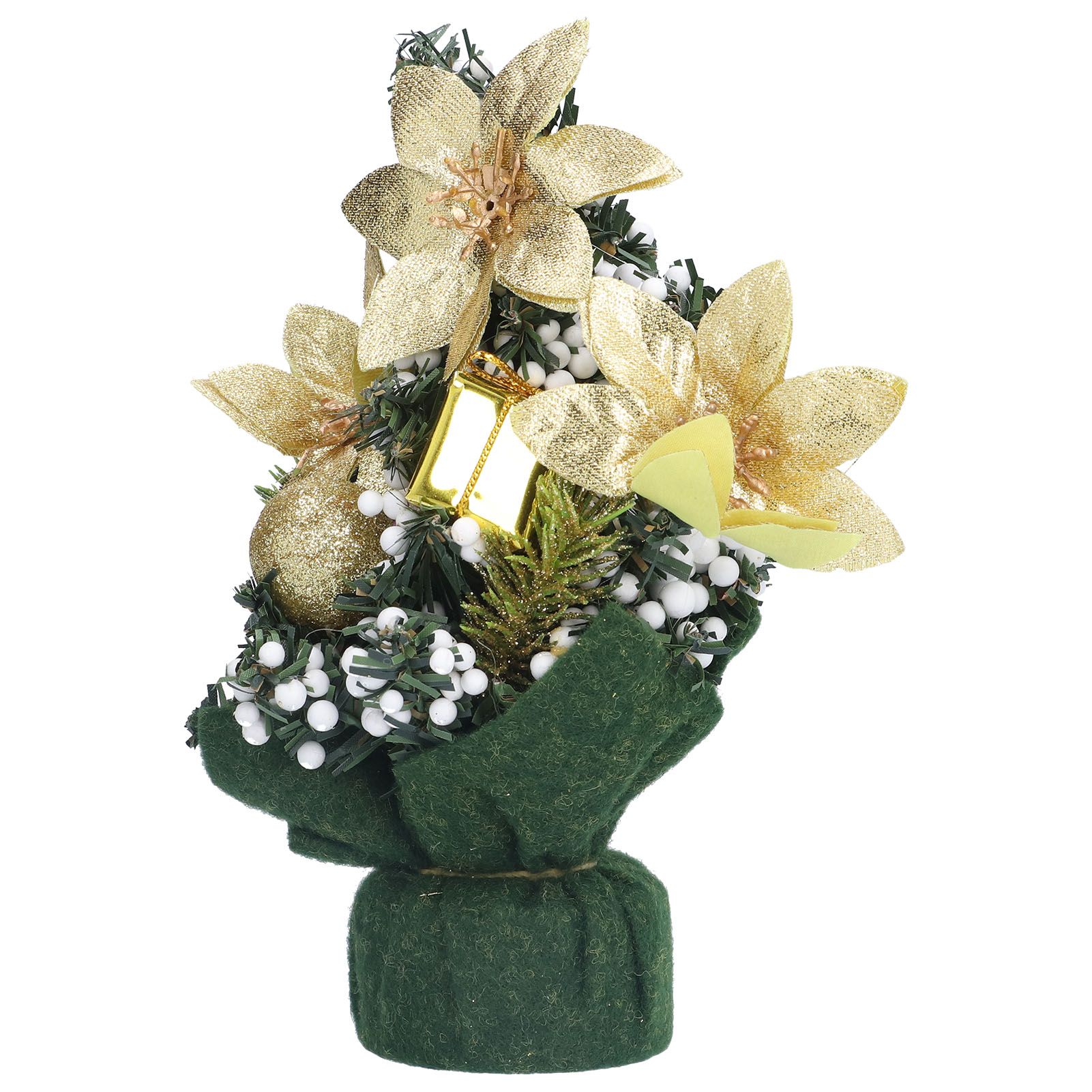 Artificial Christmas Tree Mini Exquisite Cute Bright Colors Desktop Innovative Christmas Tree OrnamentsGold - Image 6