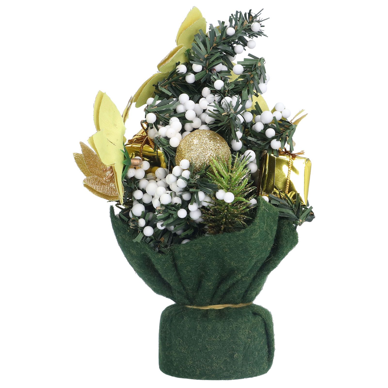 Artificial Christmas Tree Mini Exquisite Cute Bright Colors Desktop Innovative Christmas Tree OrnamentsGold - Image 7