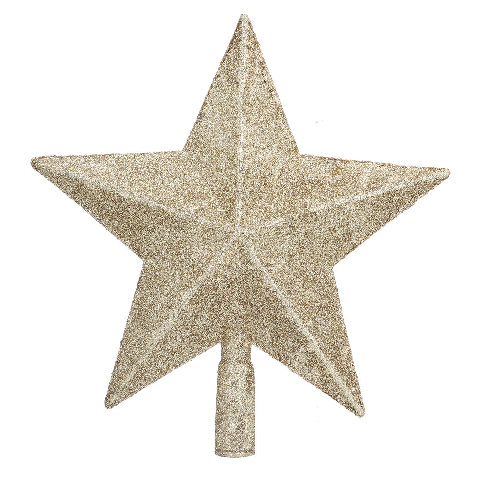 Star Tree Topper Decorated Golden Light Weight Shiny Mini Christmas Tree Topper for Home Shop - Image 1