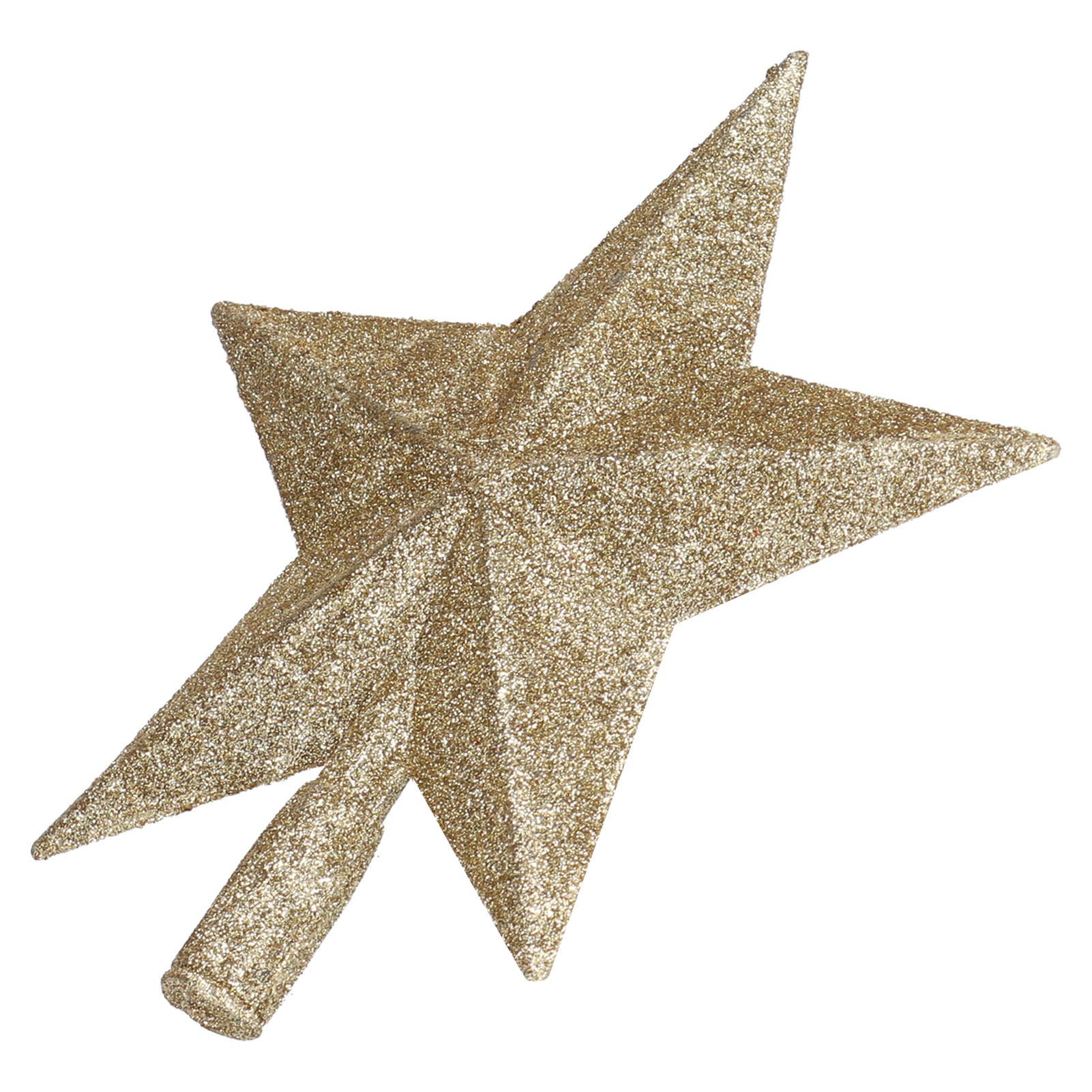 Star Tree Topper Decorated Golden Light Weight Shiny Mini Christmas Tree Topper for Home Shop - Image 2