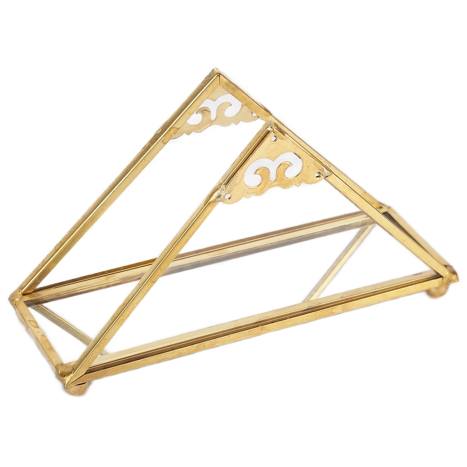 Mirror Jewelry Tray Glass Perfume Storage Tray Jewelry Plate Golden Metal Decorative Tray - Image 3
