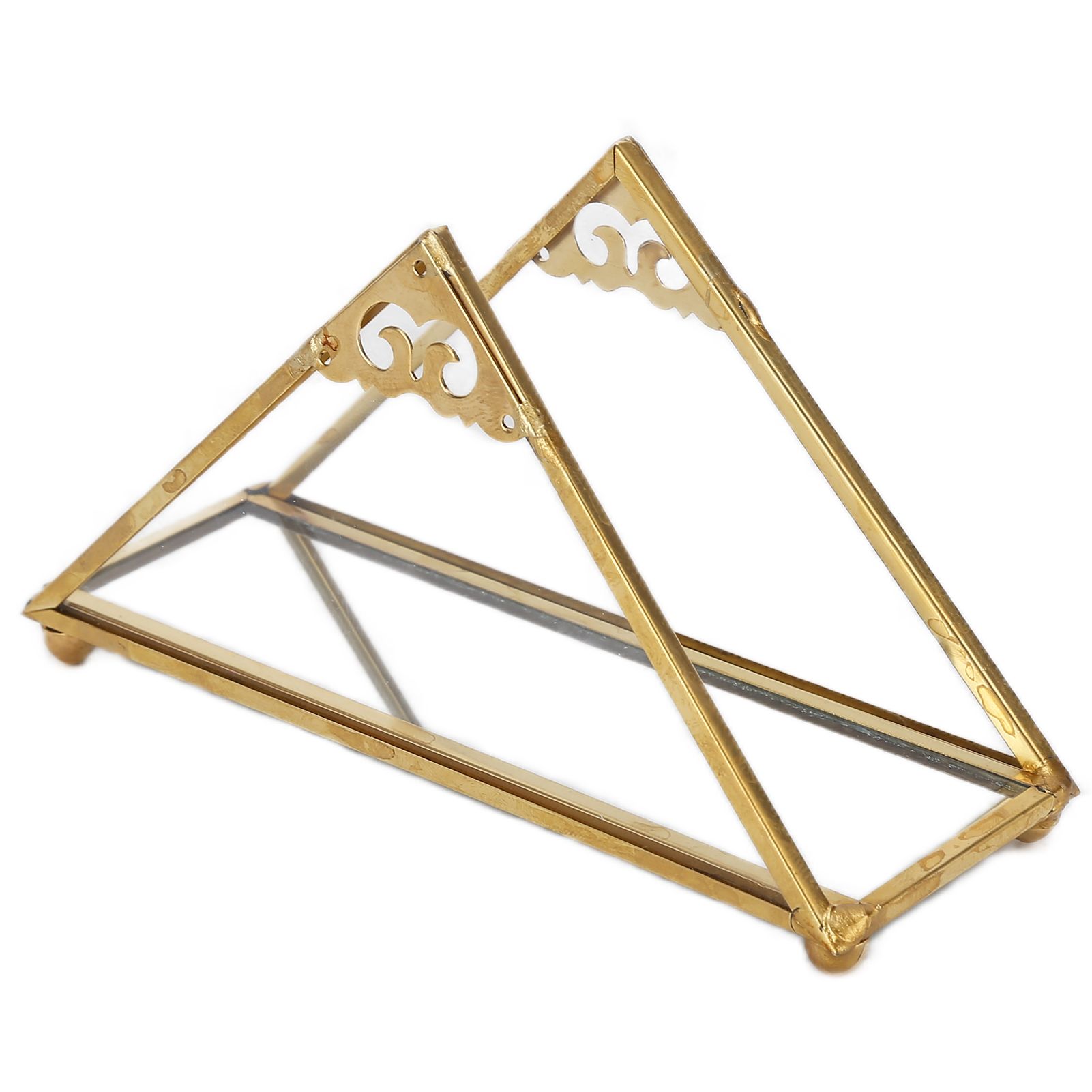 Mirror Jewelry Tray Glass Perfume Storage Tray Jewelry Plate Golden Metal Decorative Tray - Image 5