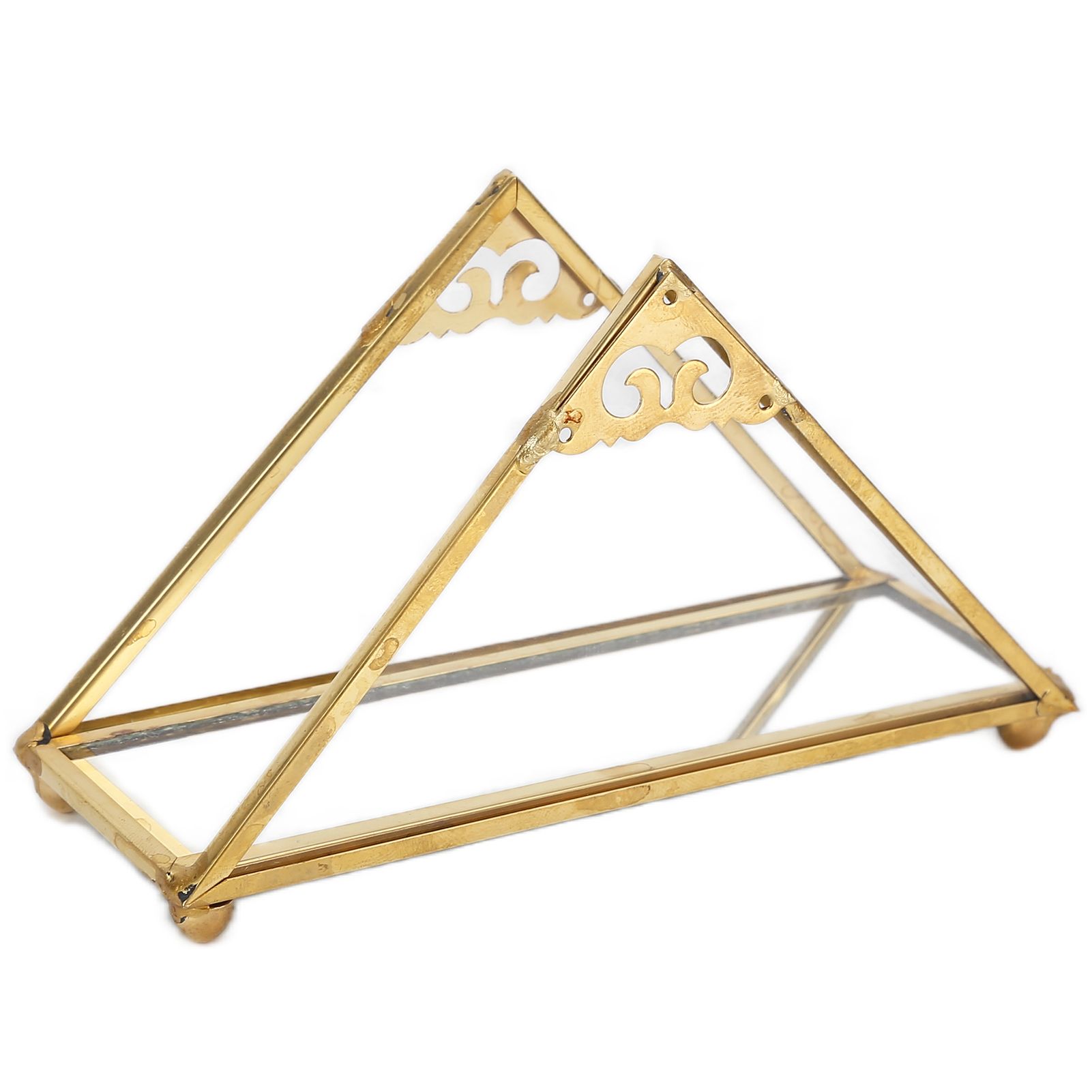Mirror Jewelry Tray Glass Perfume Storage Tray Jewelry Plate Golden Metal Decorative Tray - Image 6
