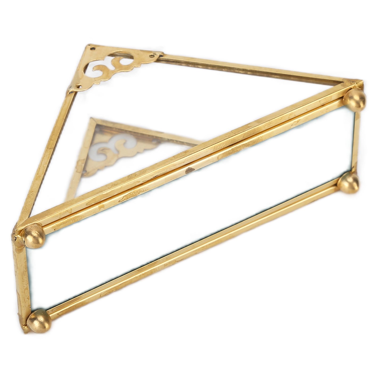 Mirror Jewelry Tray Glass Perfume Storage Tray Jewelry Plate Golden Metal Decorative Tray - Image 8