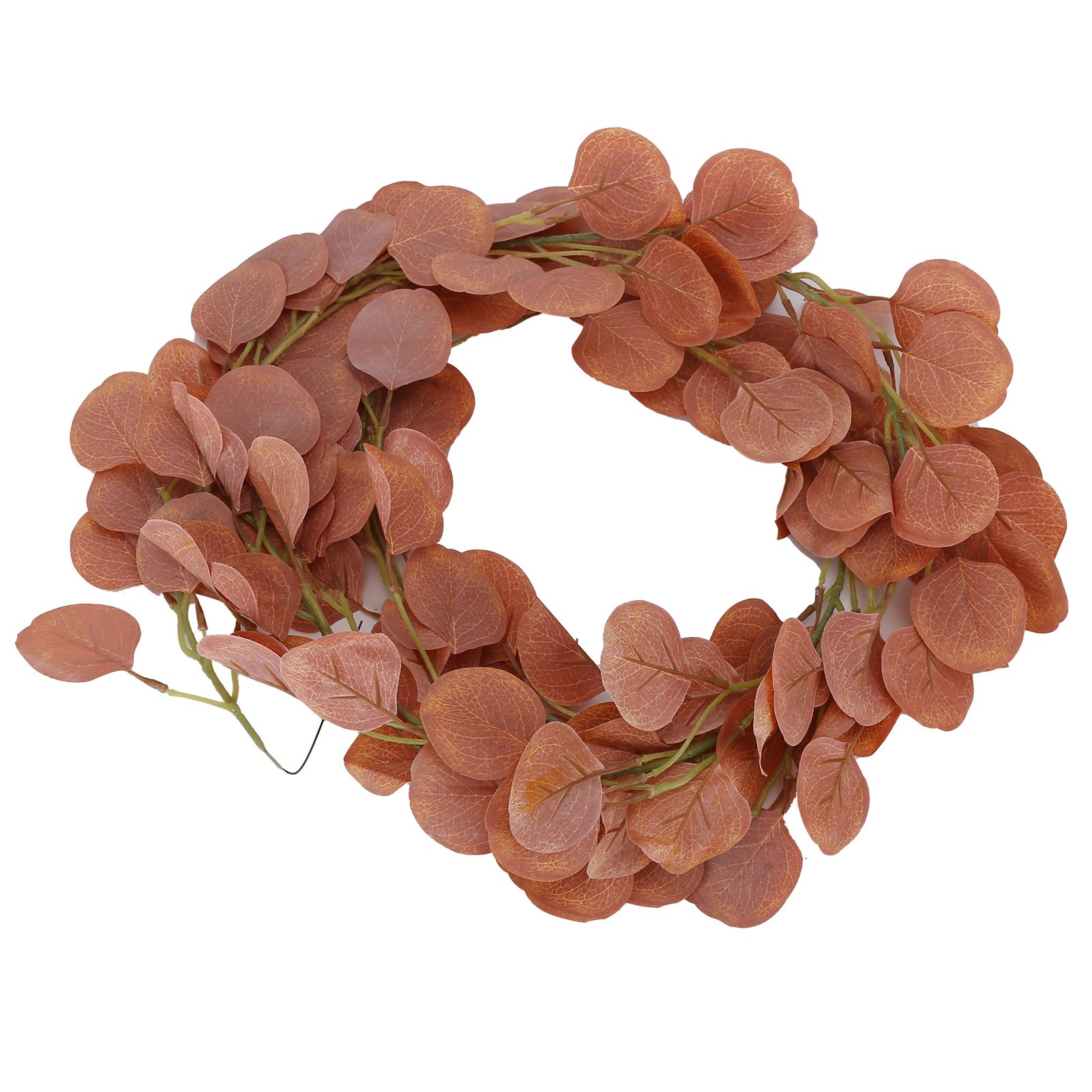 Fake Leaves Fabric Simulated Exquisite Greenery Eucalyptus Garland for Home WeddingRed - Image 1