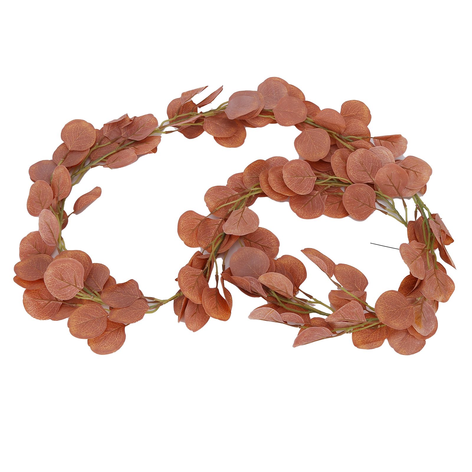 Fake Leaves Fabric Simulated Exquisite Greenery Eucalyptus Garland for Home WeddingRed - Image 3