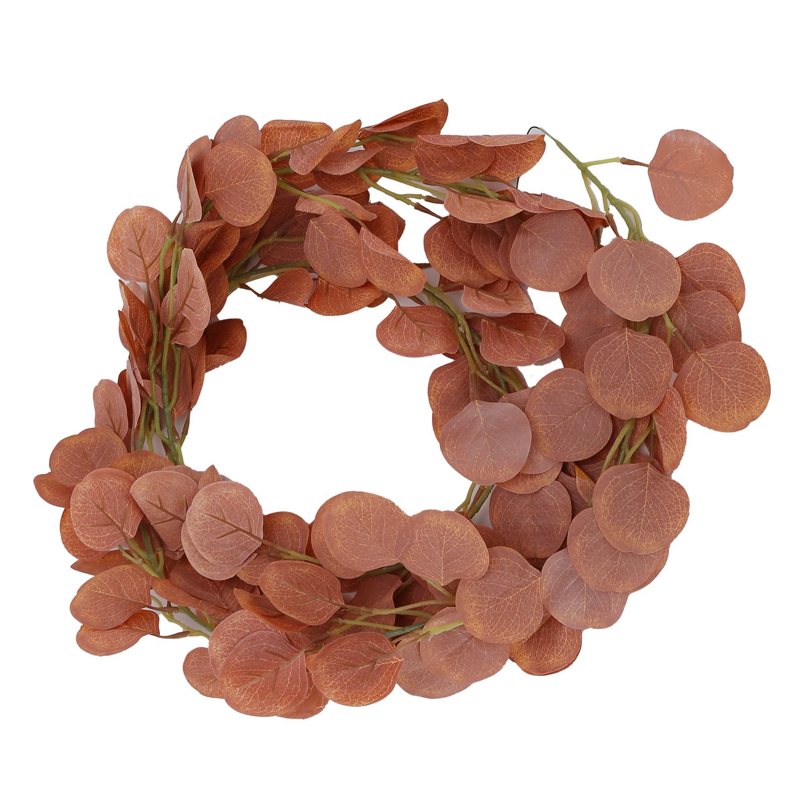 Fake Leaves Fabric Simulated Exquisite Greenery Eucalyptus Garland for Home WeddingRed - Image 4