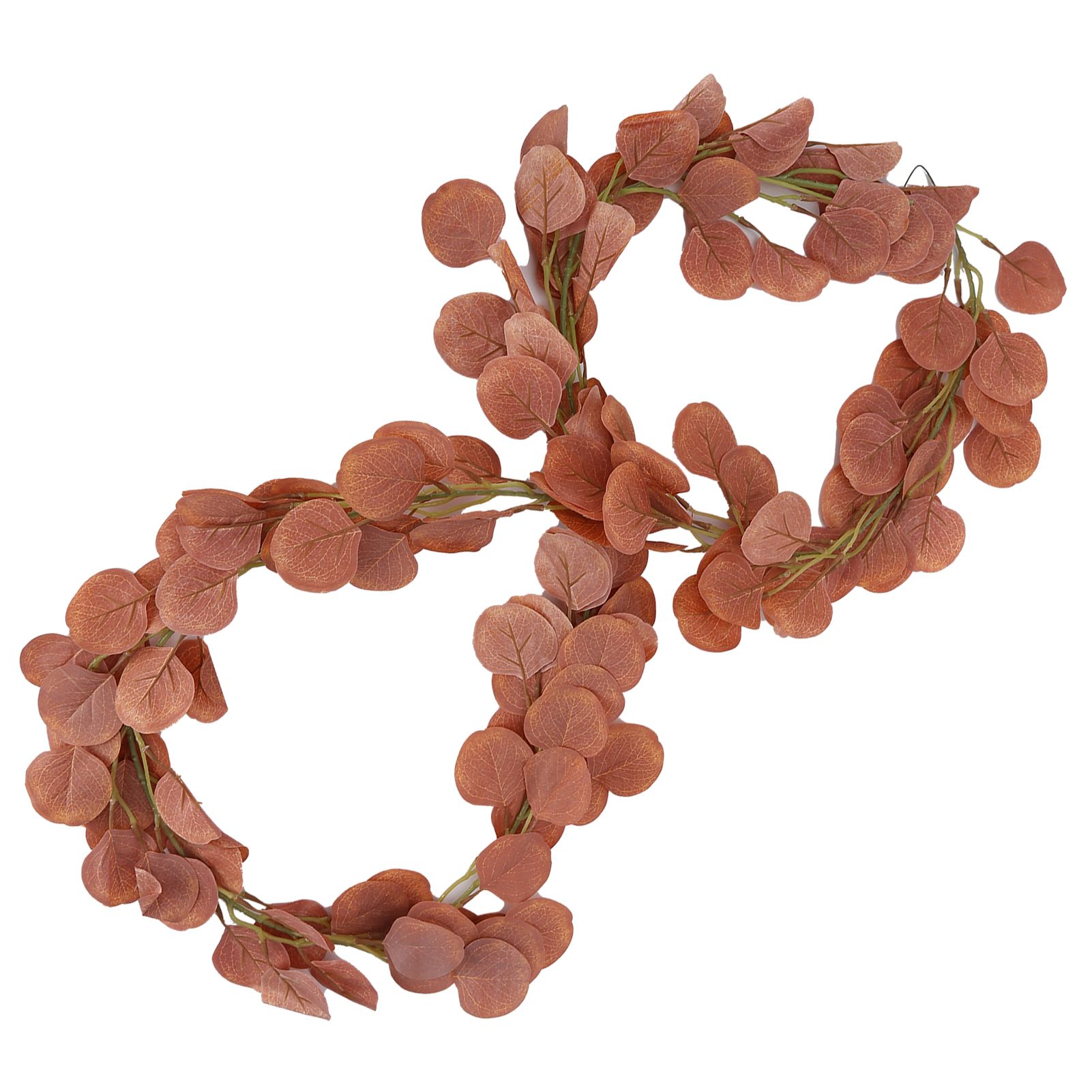 Fake Leaves Fabric Simulated Exquisite Greenery Eucalyptus Garland for Home WeddingRed - Image 5