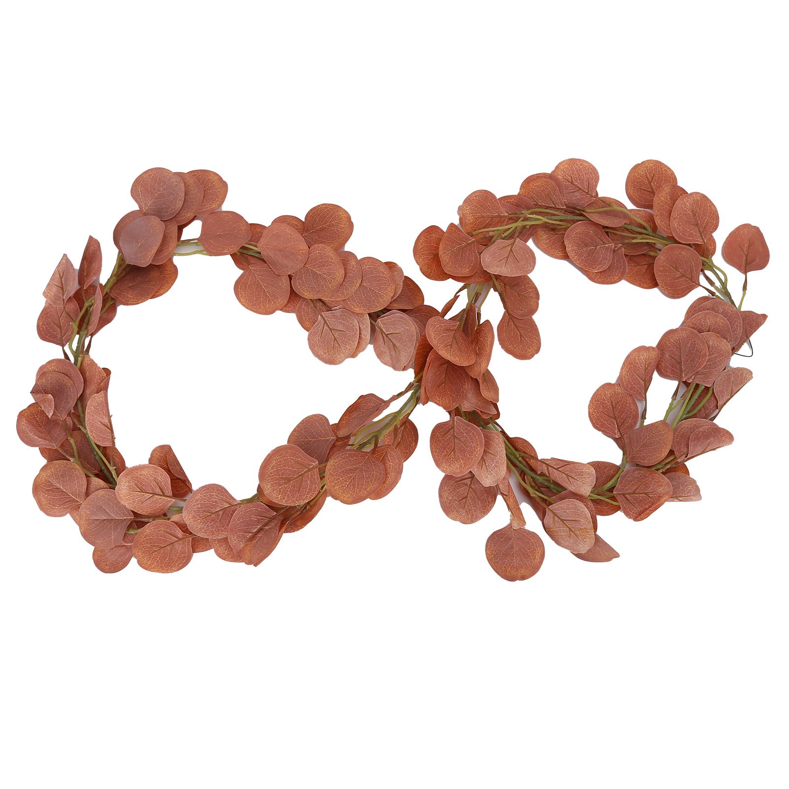 Fake Leaves Fabric Simulated Exquisite Greenery Eucalyptus Garland for Home WeddingRed - Image 8