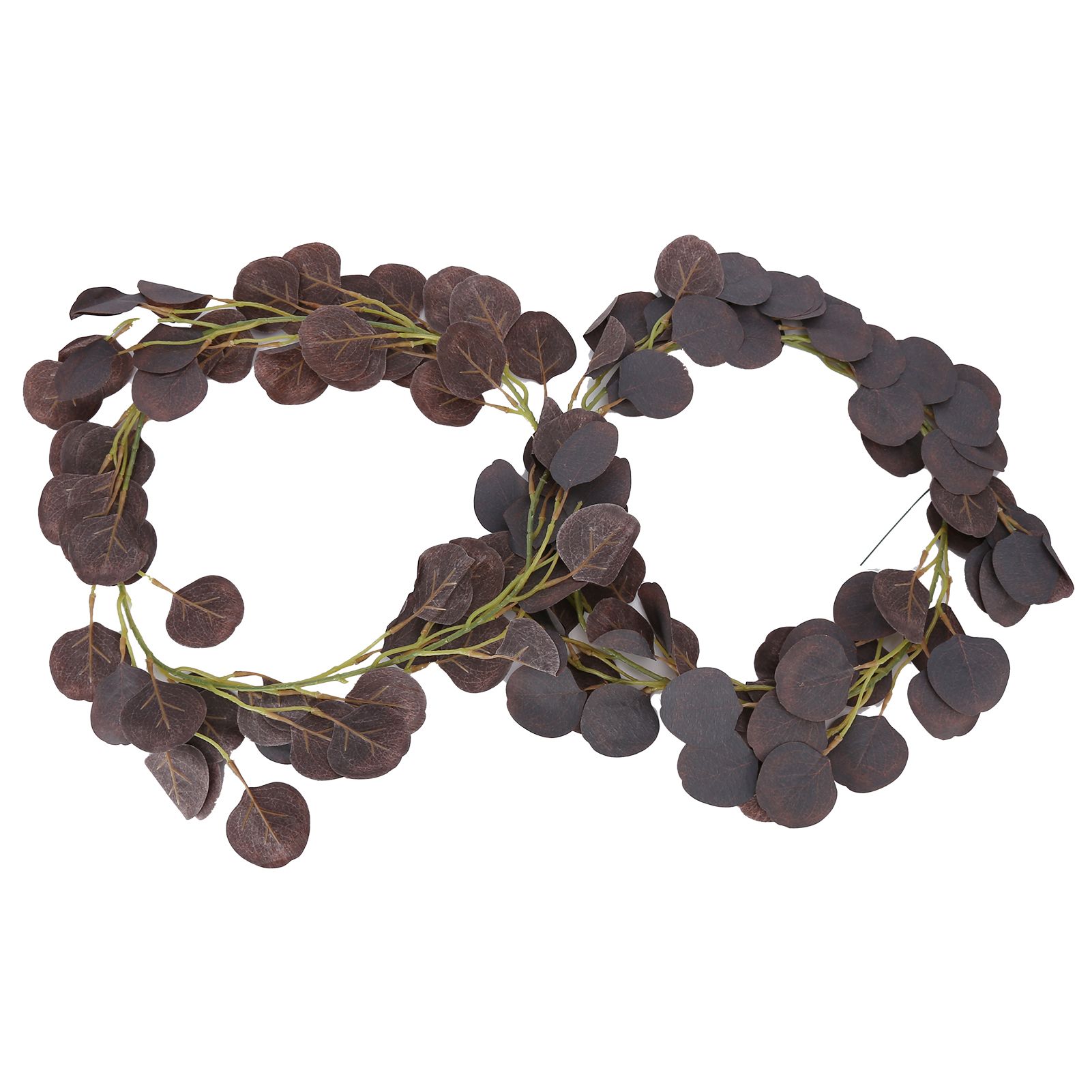 Fake Leaves Fabric Simulated Exquisite Greenery Eucalyptus Garland for Home WeddingPurple - Image 3