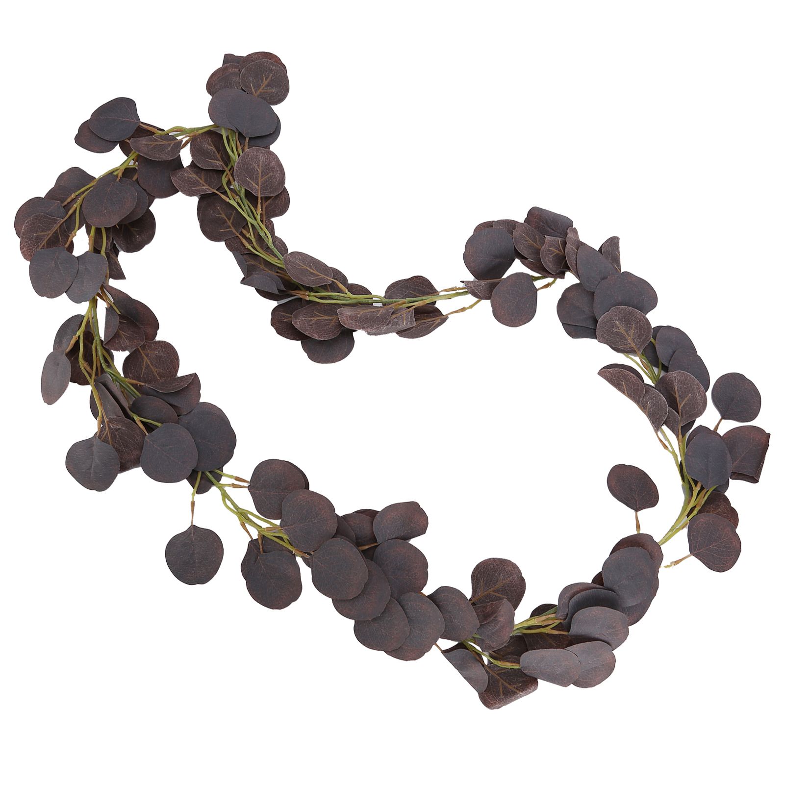 Fake Leaves Fabric Simulated Exquisite Greenery Eucalyptus Garland for Home WeddingPurple - Image 4