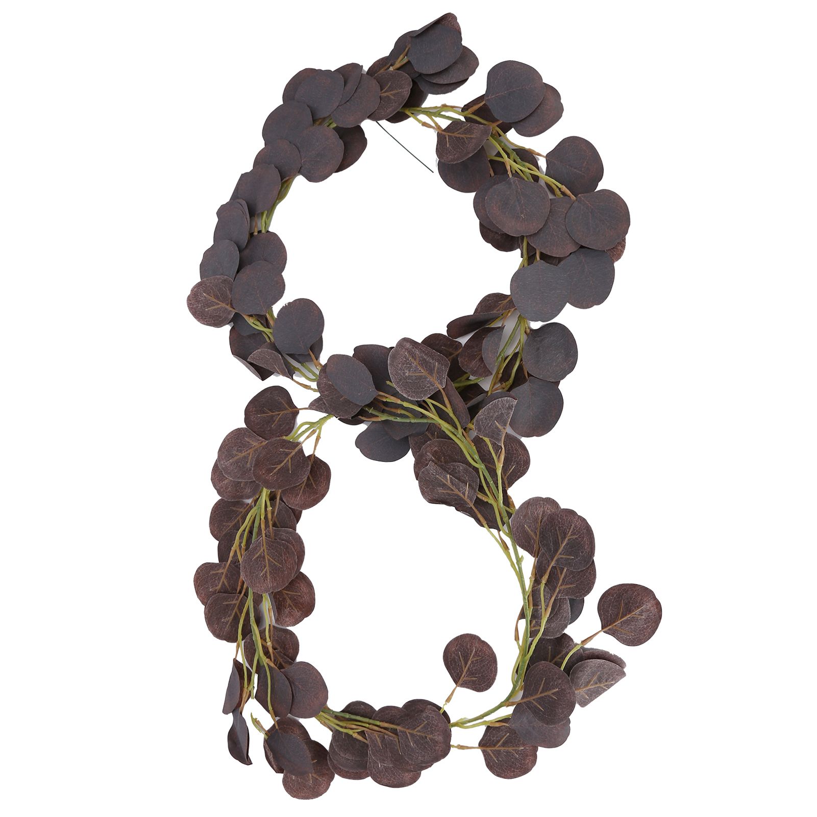 Fake Leaves Fabric Simulated Exquisite Greenery Eucalyptus Garland for Home WeddingPurple - Image 5