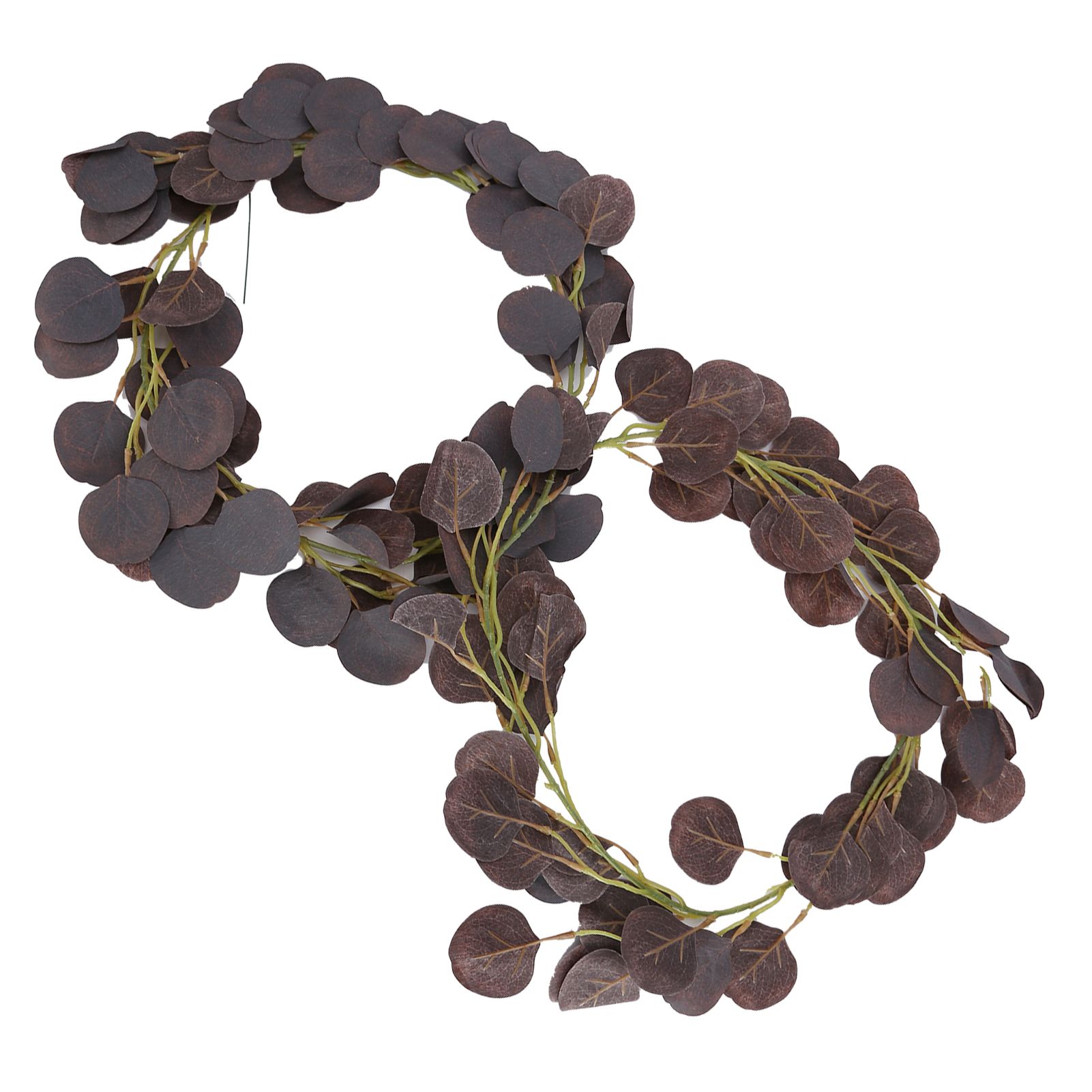 Fake Leaves Fabric Simulated Exquisite Greenery Eucalyptus Garland for Home WeddingPurple - Image 8