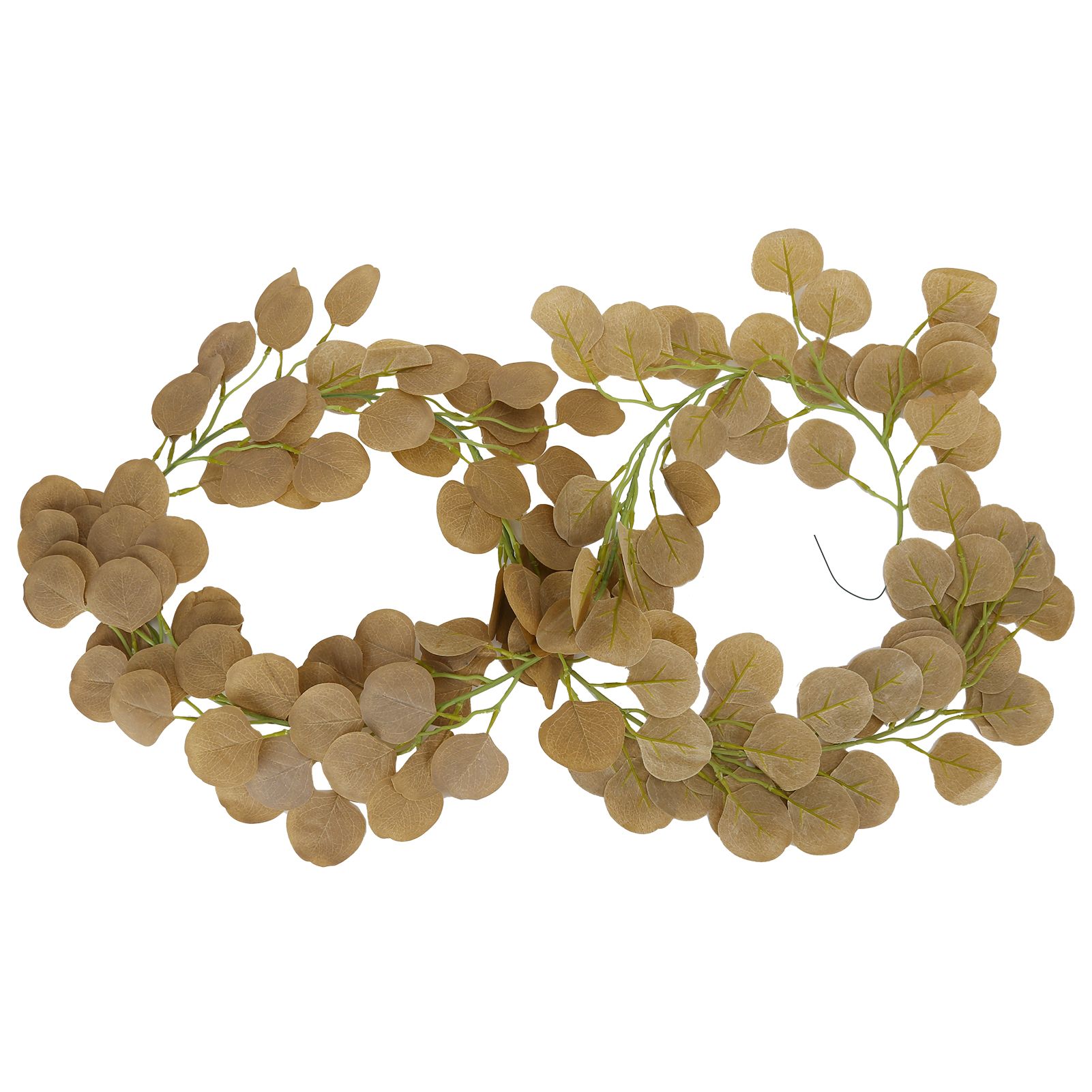 Fake Leaves Fabric Simulated Exquisite Greenery Eucalyptus Garland for Home WeddingYellow - Image 2