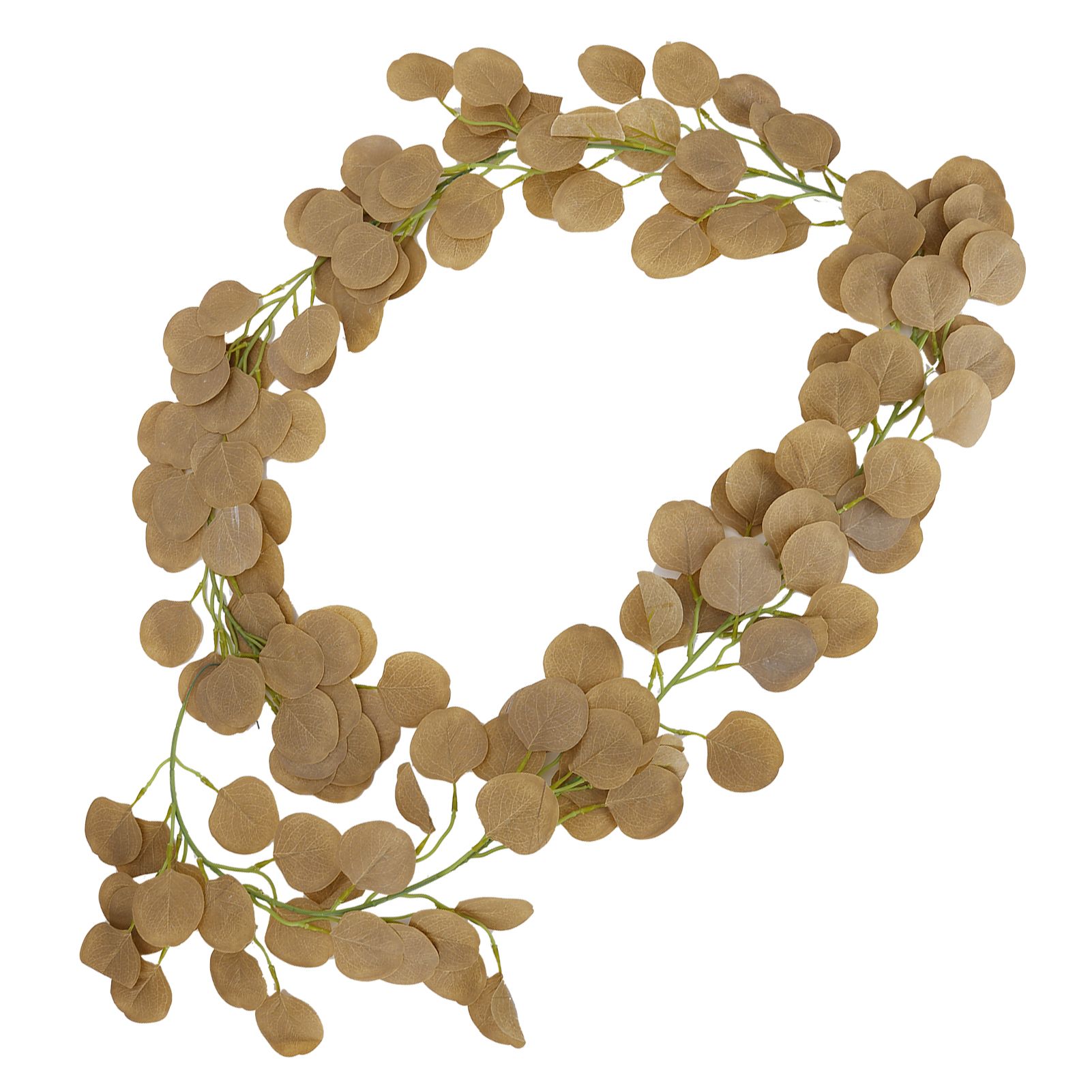 Fake Leaves Fabric Simulated Exquisite Greenery Eucalyptus Garland for Home WeddingYellow - Image 4