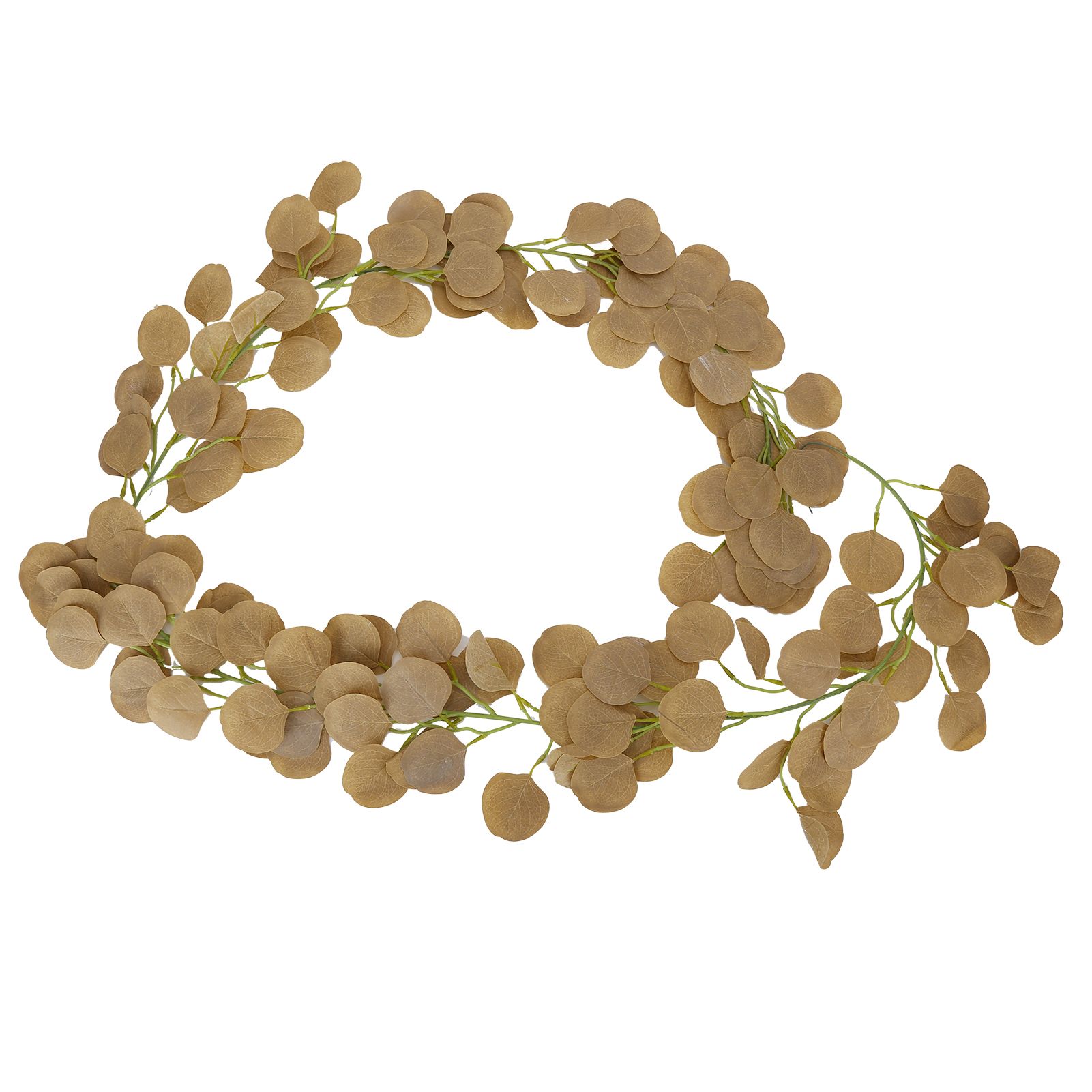 Fake Leaves Fabric Simulated Exquisite Greenery Eucalyptus Garland for Home WeddingYellow - Image 5