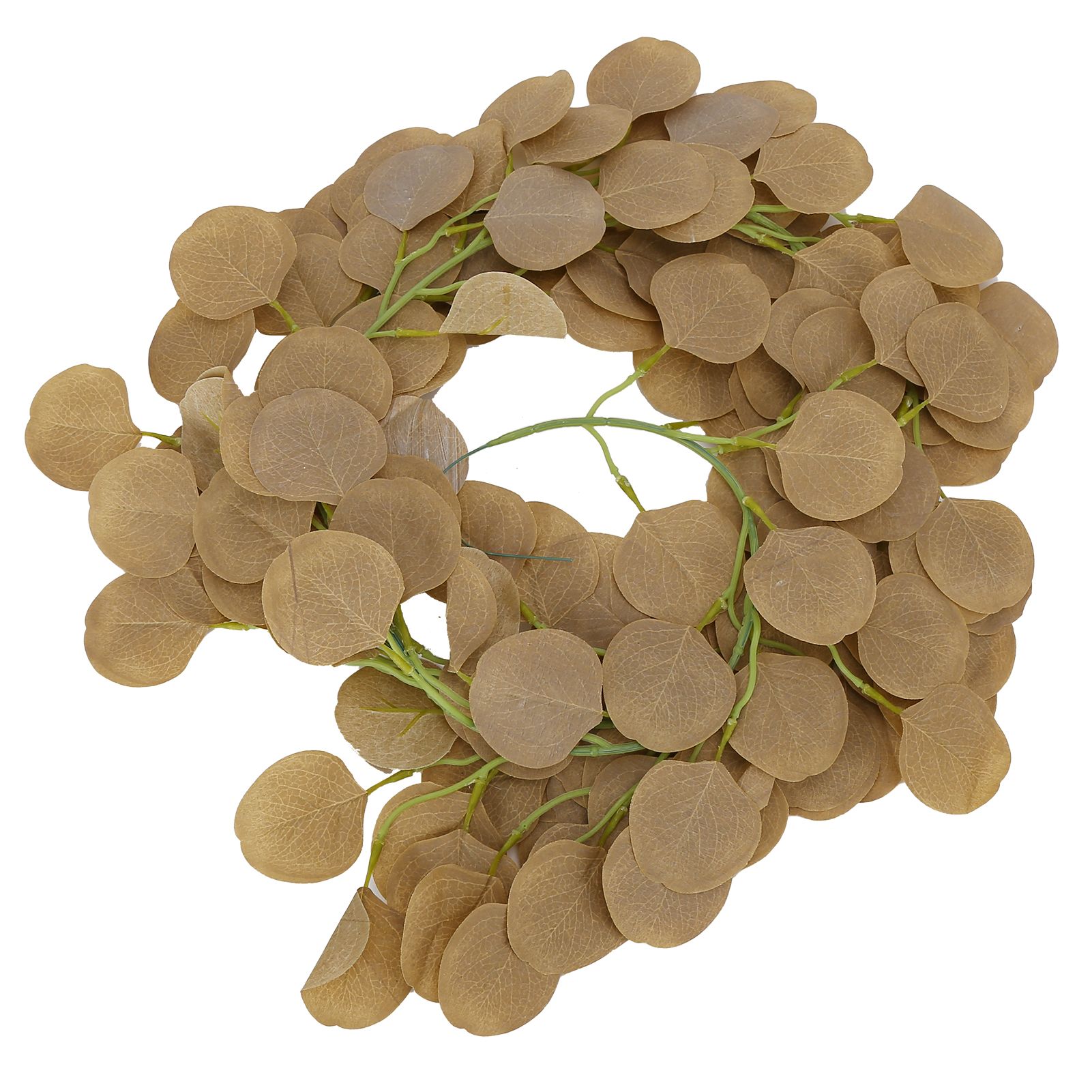 Fake Leaves Fabric Simulated Exquisite Greenery Eucalyptus Garland for Home WeddingYellow - Image 6