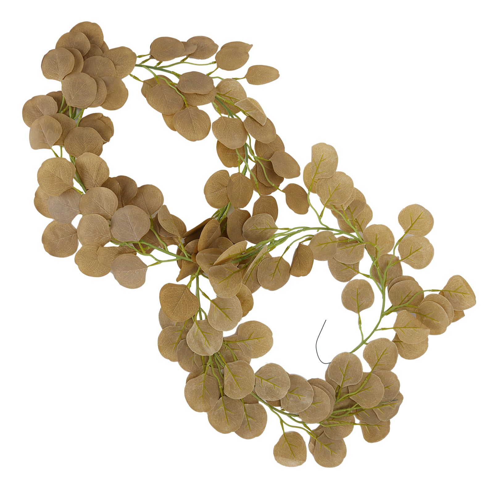 Fake Leaves Fabric Simulated Exquisite Greenery Eucalyptus Garland for Home WeddingYellow - Image 8