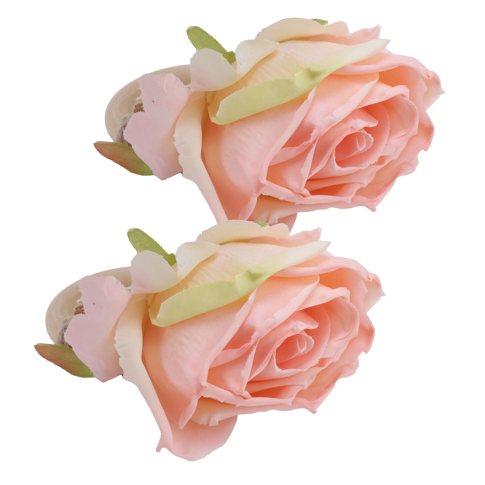 2Pcs Novelty Wooden Napkin Buckle Artificial Floral Napkin Ring for Festival Table DecorationPink - Image 3
