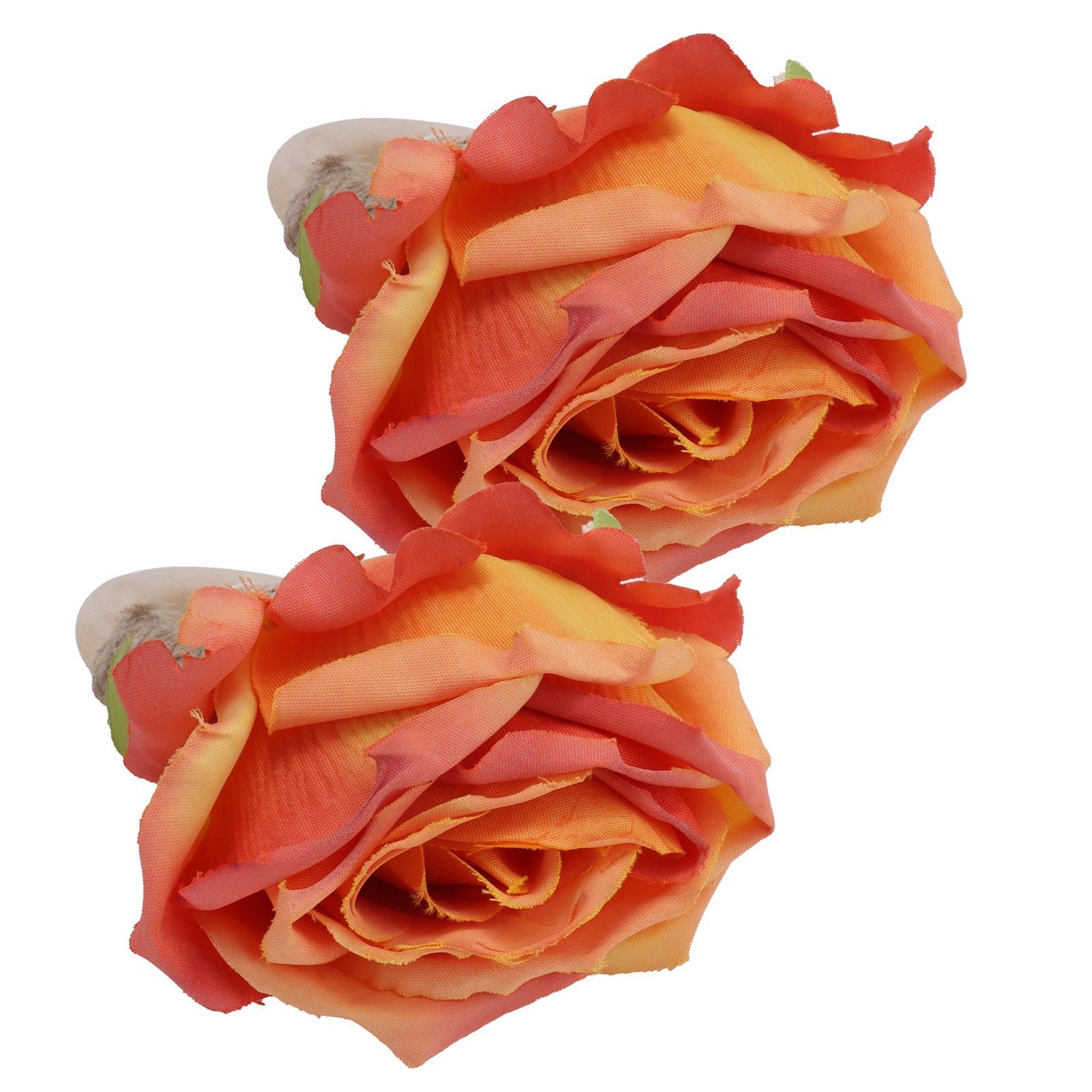 2Pcs Novelty Wooden Napkin Buckle Artificial Floral Napkin Ring for Festival Table DecorationOrange - Image 4