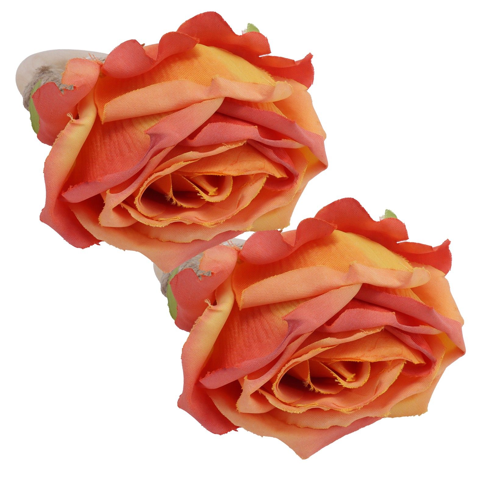 2Pcs Novelty Wooden Napkin Buckle Artificial Floral Napkin Ring for Festival Table DecorationOrange - Image 5