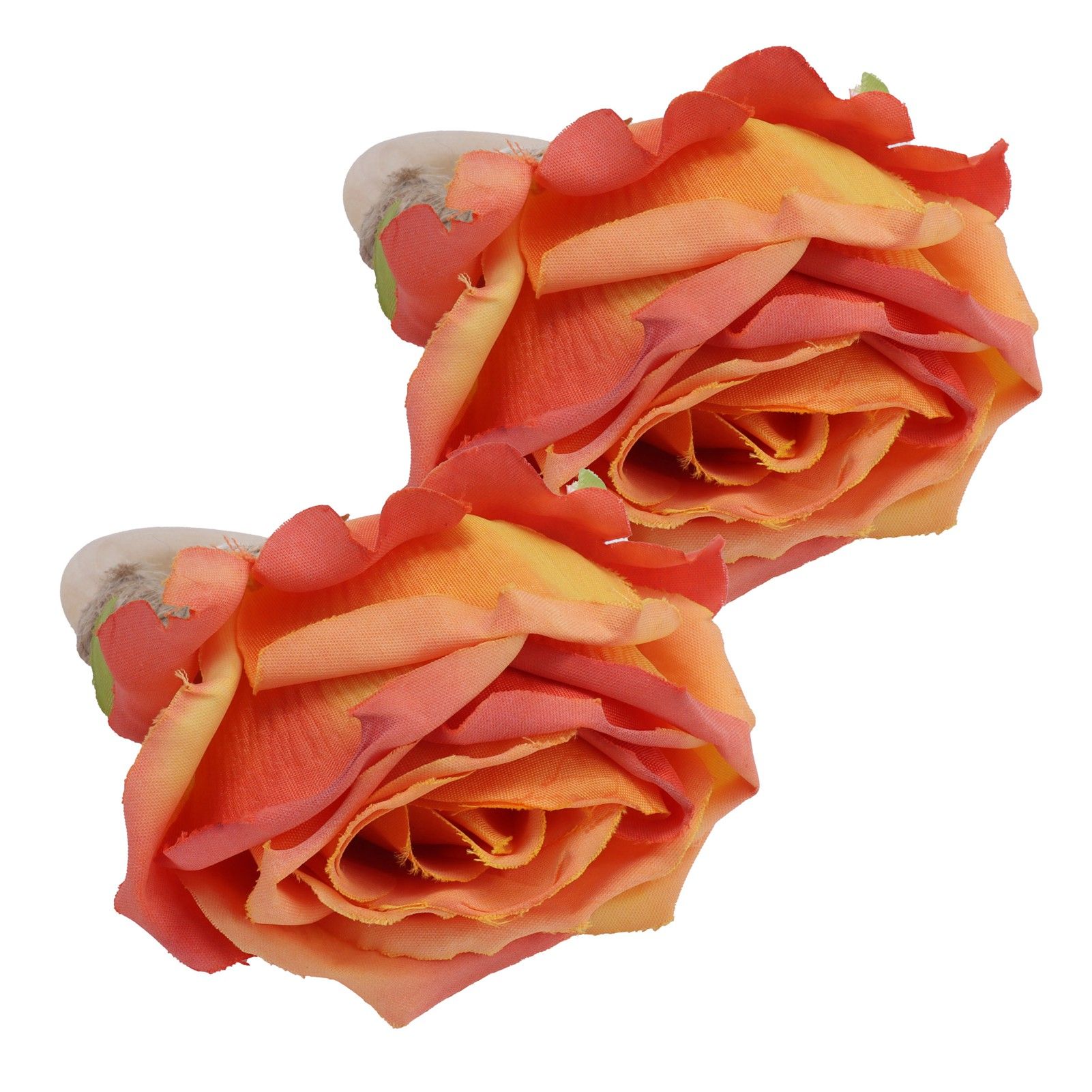2Pcs Novelty Wooden Napkin Buckle Artificial Floral Napkin Ring for Festival Table DecorationOrange - Image 6
