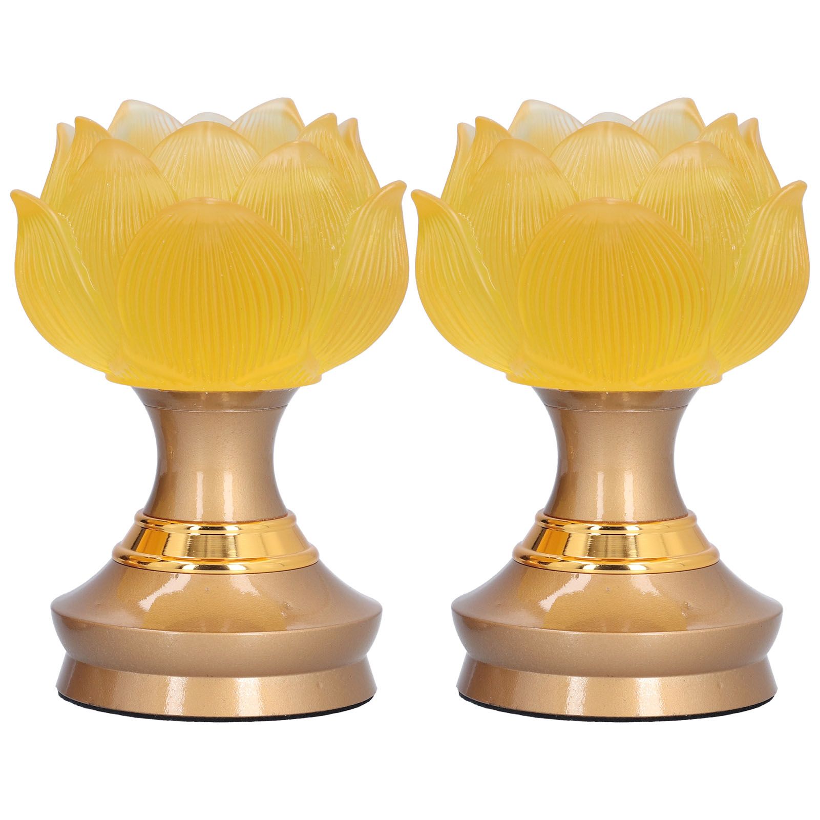 2Set LED Lotus Buddha Lamp Imitated Colored Glaze Prayer Light Home Meditation Buddhist SuppliesAU Plug 100‑240V - Image 2