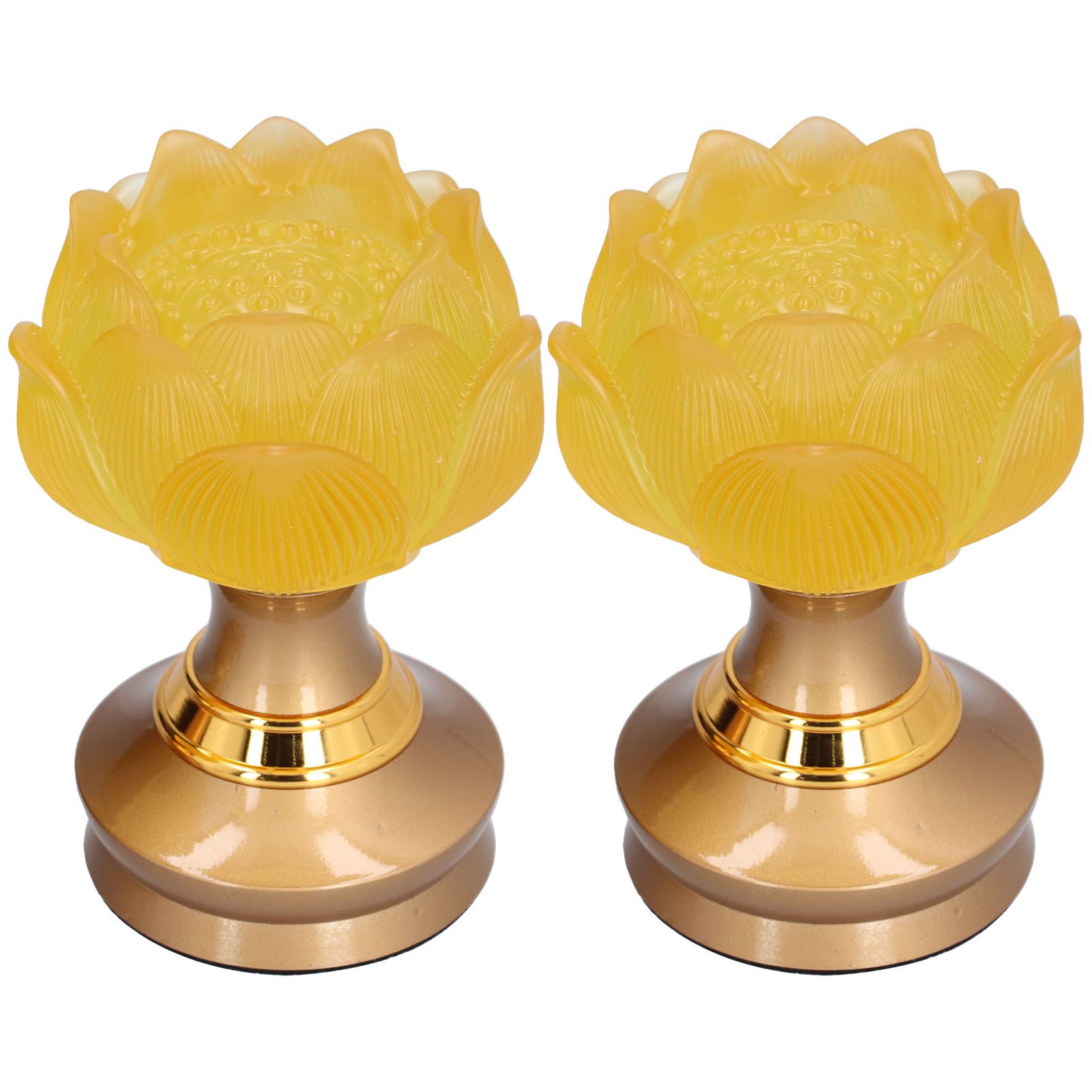 2Set LED Lotus Buddha Lamp Imitated Colored Glaze Prayer Light Home Meditation Buddhist SuppliesAU Plug 100‑240V - Image 3