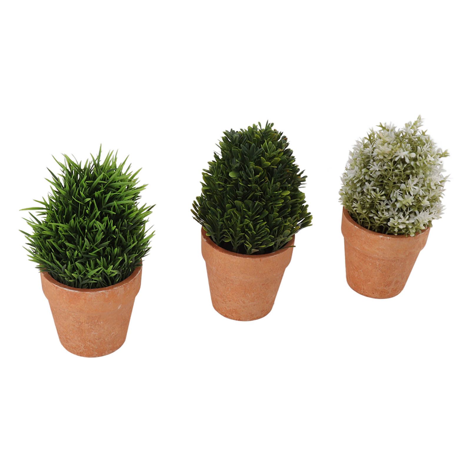 3PCS Artificial Potted Plants Set Plastic Indoor Small Fake Greenery Potted Plants for Home Bathroom Living Room Bedroom Office Desk Bookshelf Decor - Image 3