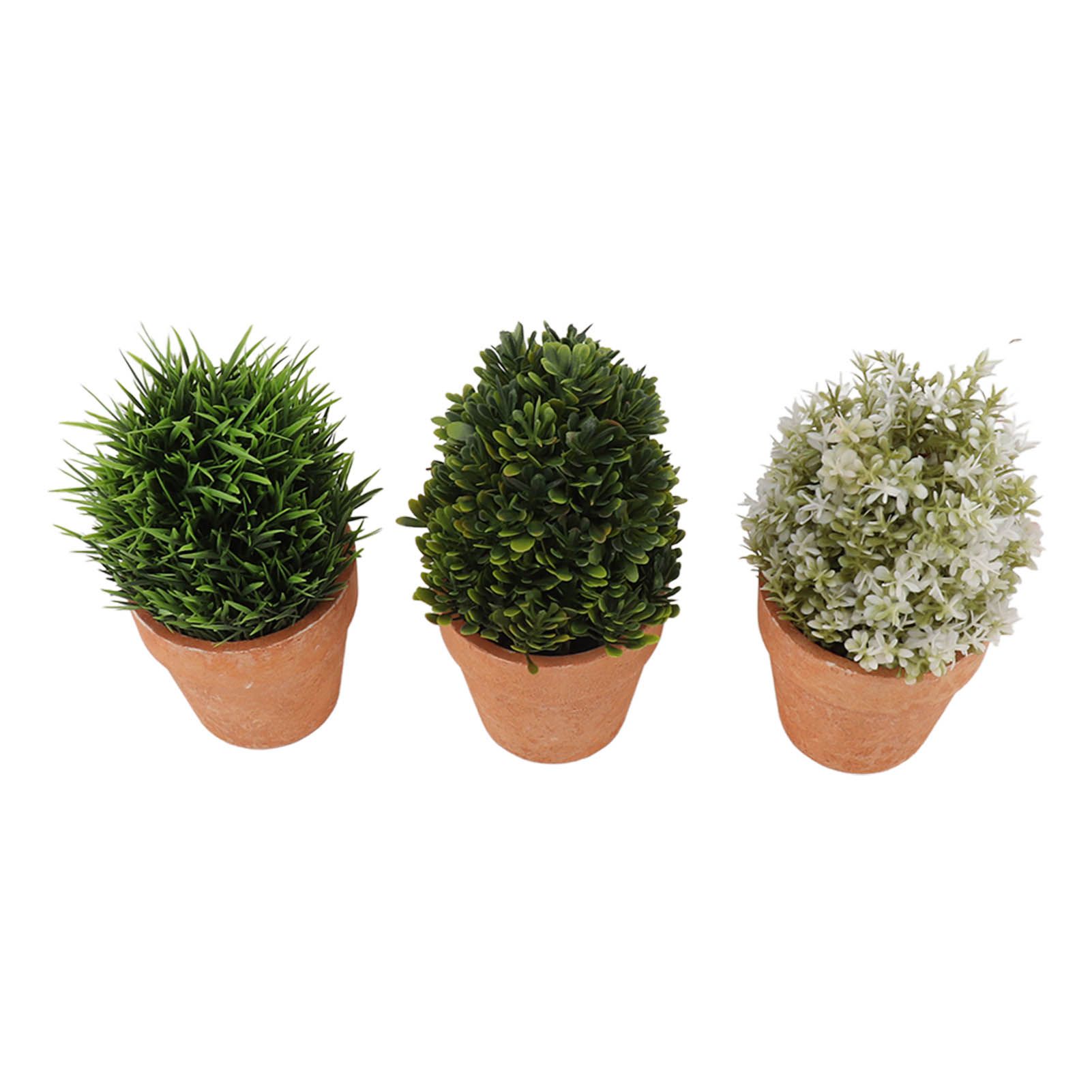 3PCS Artificial Potted Plants Set Plastic Indoor Small Fake Greenery Potted Plants for Home Bathroom Living Room Bedroom Office Desk Bookshelf Decor - Image 4
