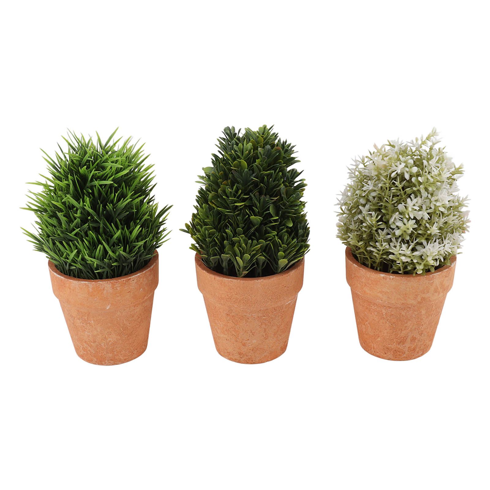 3PCS Artificial Potted Plants Set Plastic Indoor Small Fake Greenery Potted Plants for Home Bathroom Living Room Bedroom Office Desk Bookshelf Decor - Image 5
