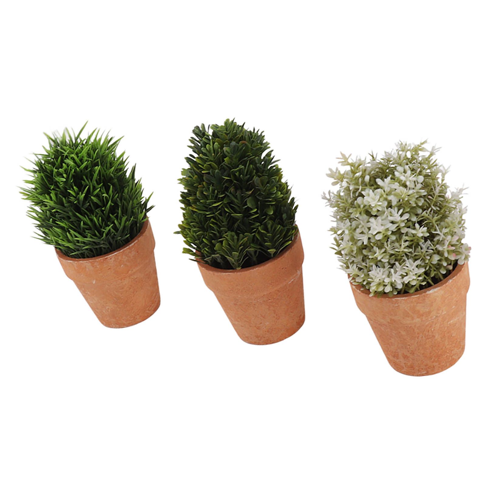 3PCS Artificial Potted Plants Set Plastic Indoor Small Fake Greenery Potted Plants for Home Bathroom Living Room Bedroom Office Desk Bookshelf Decor - Image 6