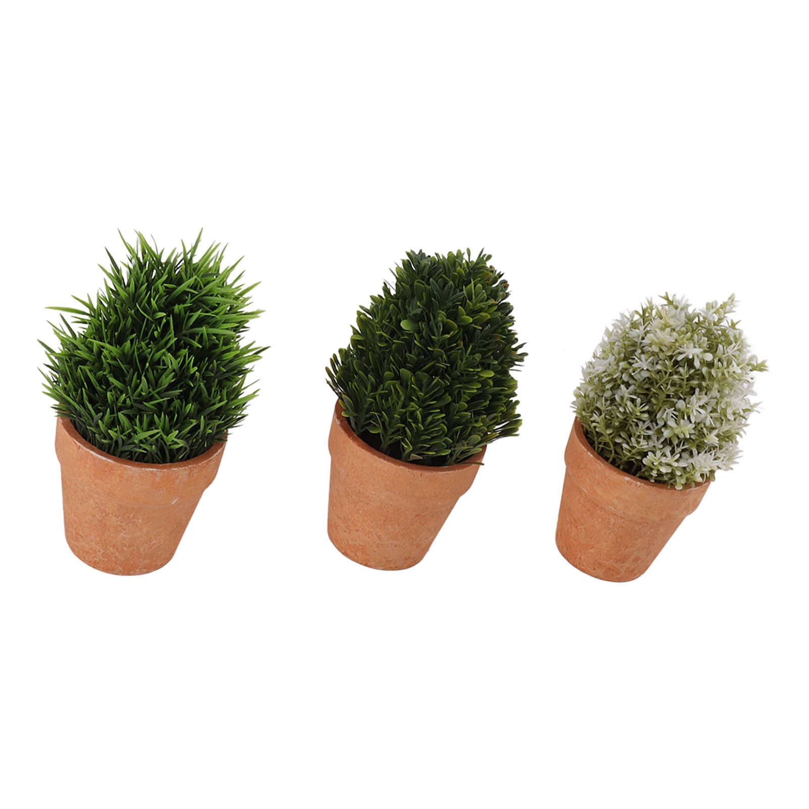 3PCS Artificial Potted Plants Set Plastic Indoor Small Fake Greenery Potted Plants for Home Bathroom Living Room Bedroom Office Desk Bookshelf Decor - Image 7