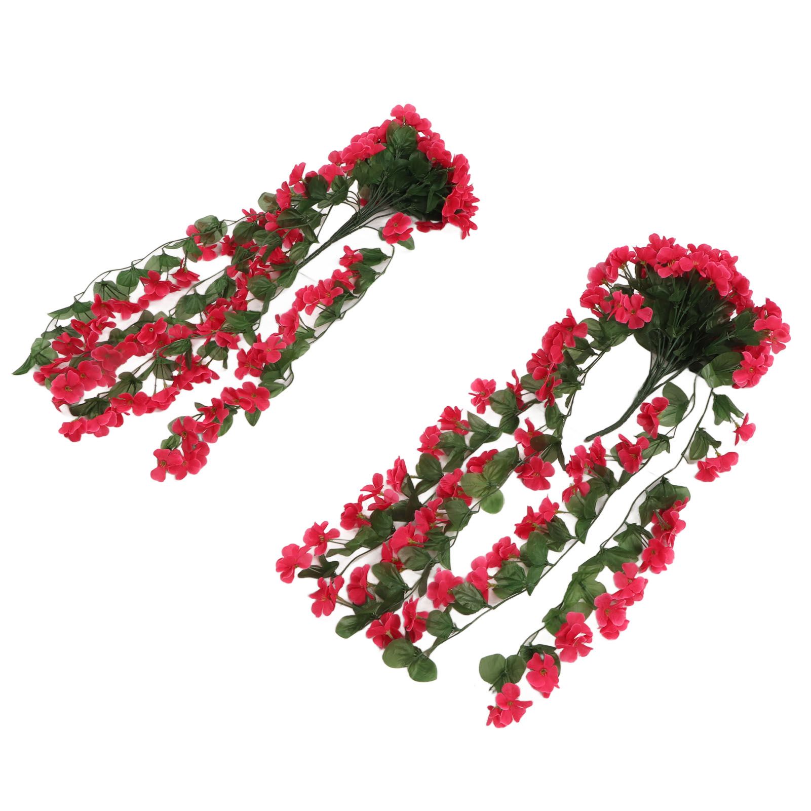 2PCS Artificial Violet Hanging Flowers Simulation Plastic Fake Plants for Decoration Garden Patio Wedding Porch Outdoor Rose Red - Image 4