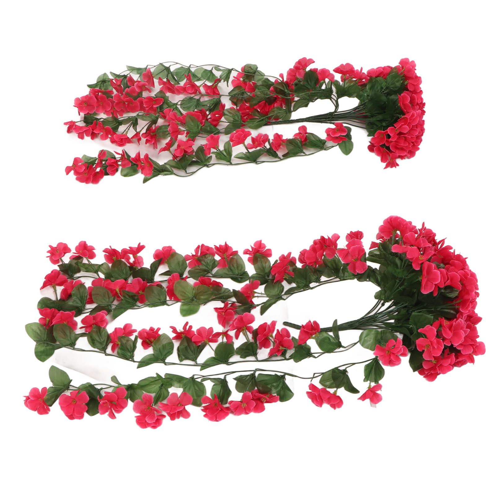 2PCS Artificial Violet Hanging Flowers Simulation Plastic Fake Plants for Decoration Garden Patio Wedding Porch Outdoor Rose Red - Image 6