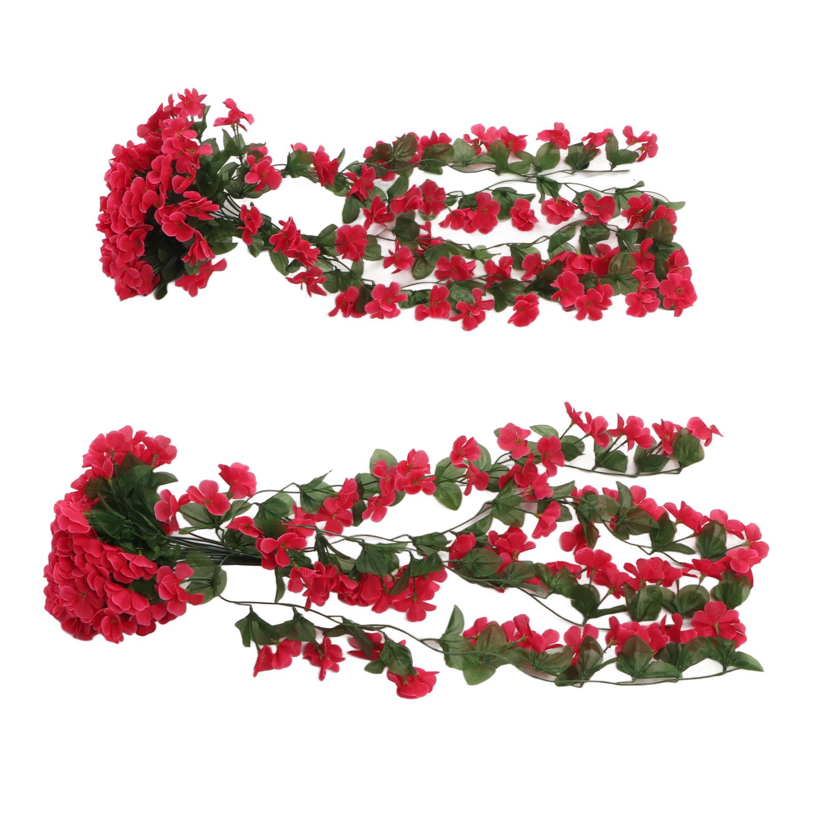 2PCS Artificial Violet Hanging Flowers Simulation Plastic Fake Plants for Decoration Garden Patio Wedding Porch Outdoor Rose Red - Image 8