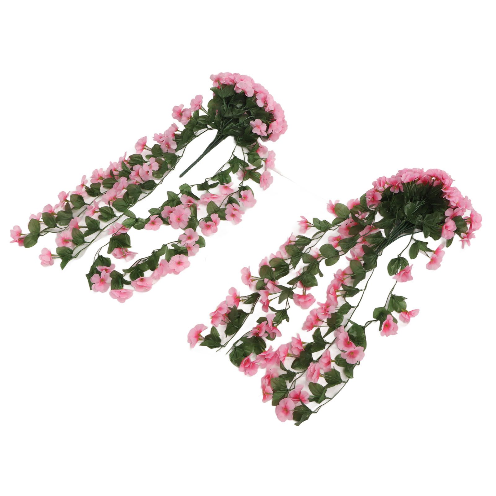 2PCS Artificial Violet Hanging Flowers Simulation Plastic Fake Plants for Decoration Garden Patio Wedding Porch Outdoor Pink - Image 2